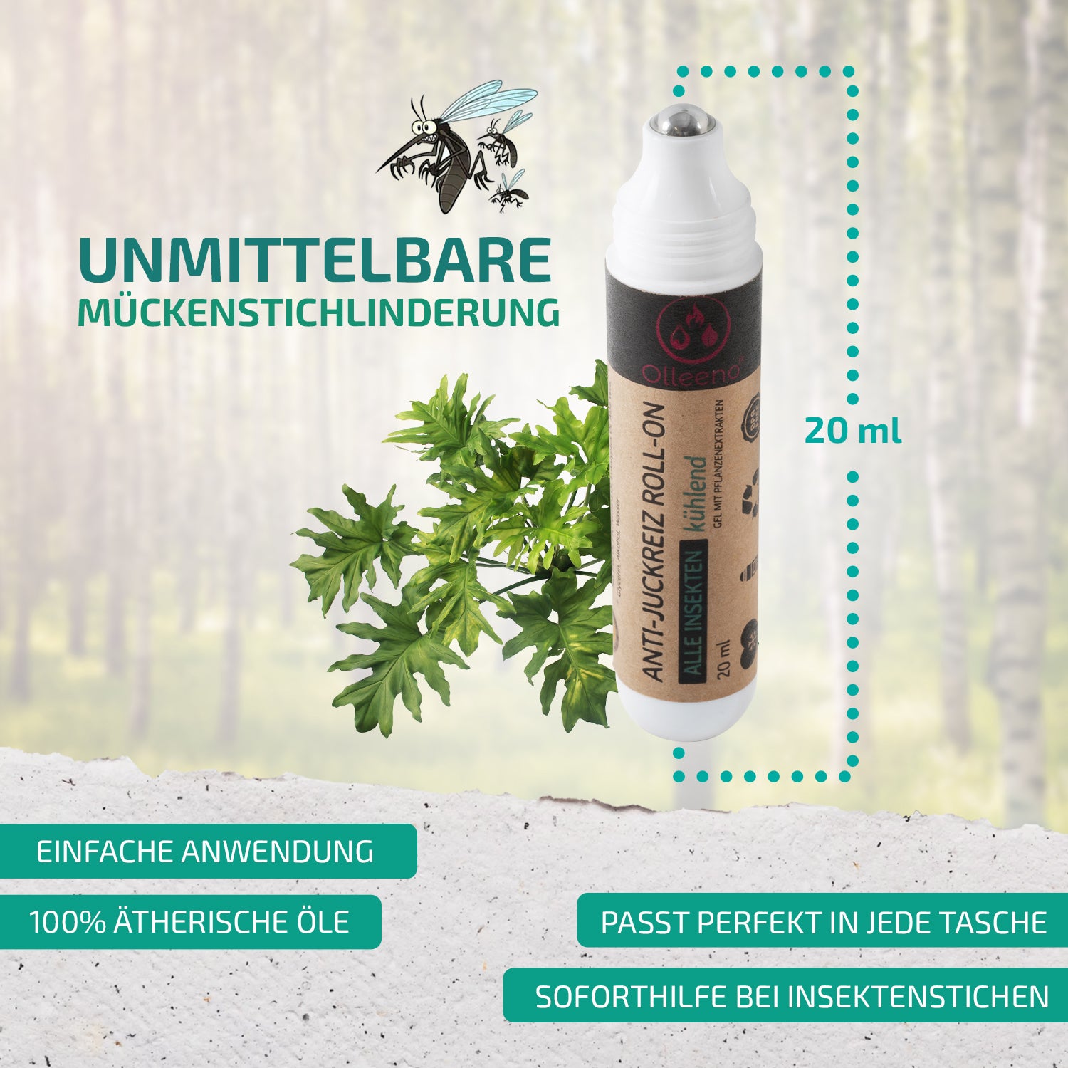 Insektenstichheiler - Gel - mit Pflanzenextrakten - OLLEENO