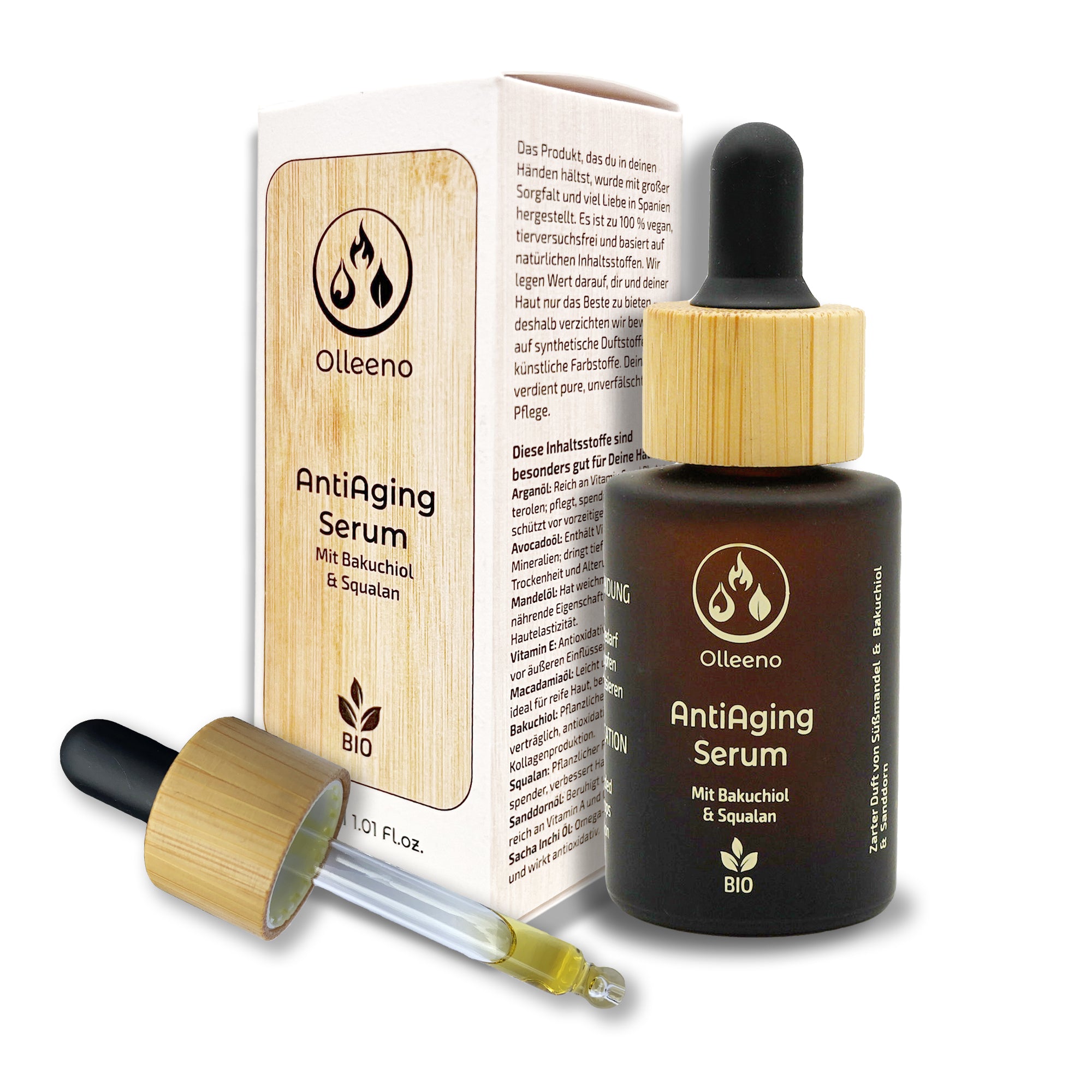 Bio Anti-Aging Serum 30ml mit Squalan & Bakuchiol – vegan & pflanzenbasiert