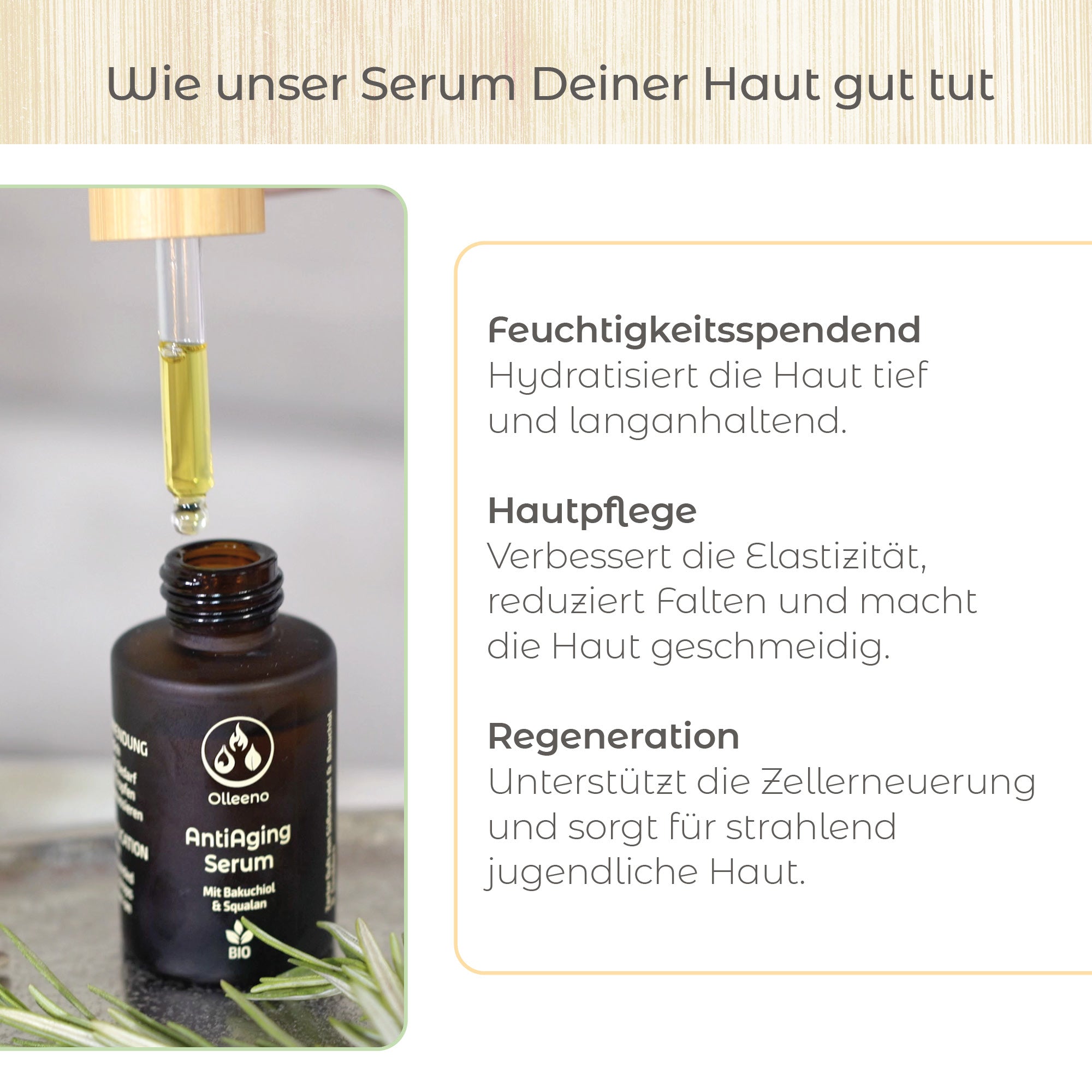 Bio Anti-Aging Serum 30ml mit Squalan & Bakuchiol – vegan & pflanzenbasiert