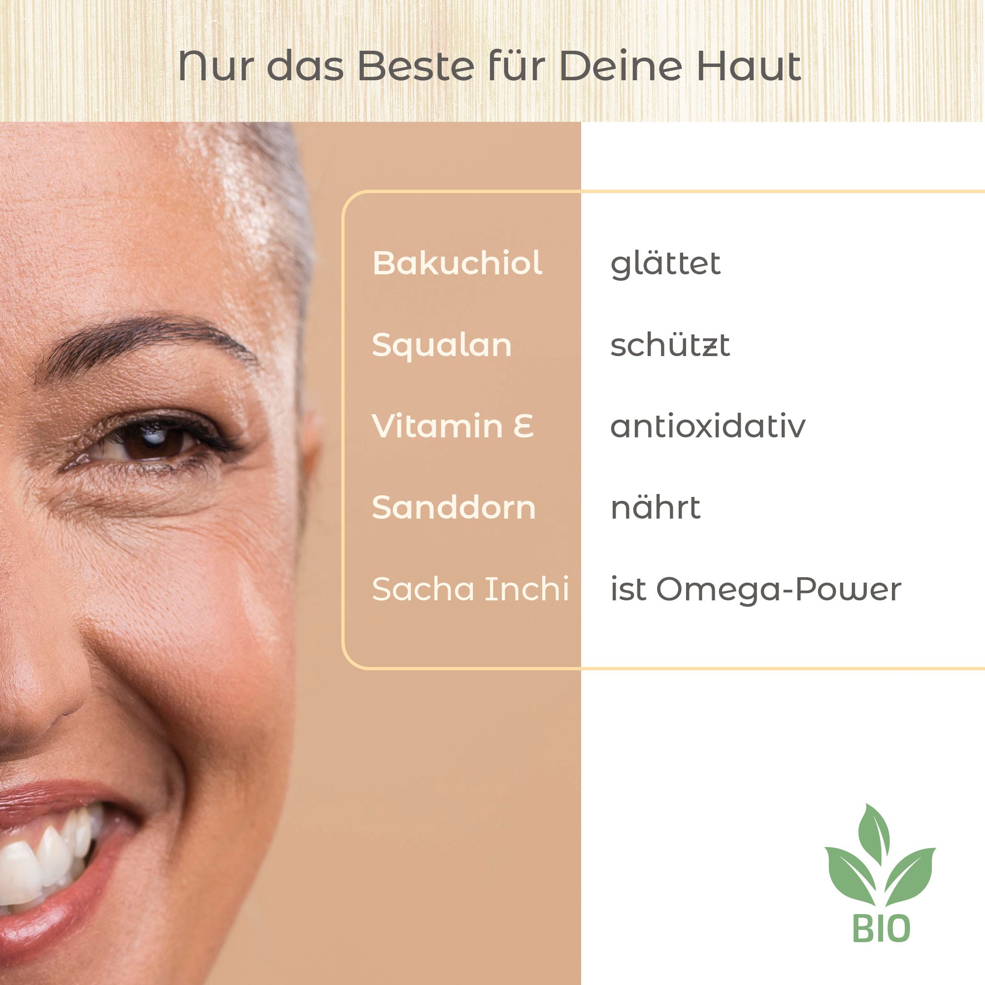 Bio Anti-Aging Serum 30ml mit Squalan & Bakuchiol – vegan & pflanzenbasiert