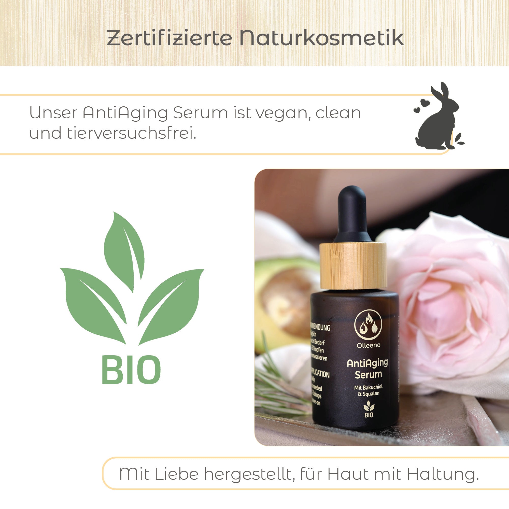 Bio Anti-Aging Serum 30ml mit Squalan & Bakuchiol – vegan & pflanzenbasiert