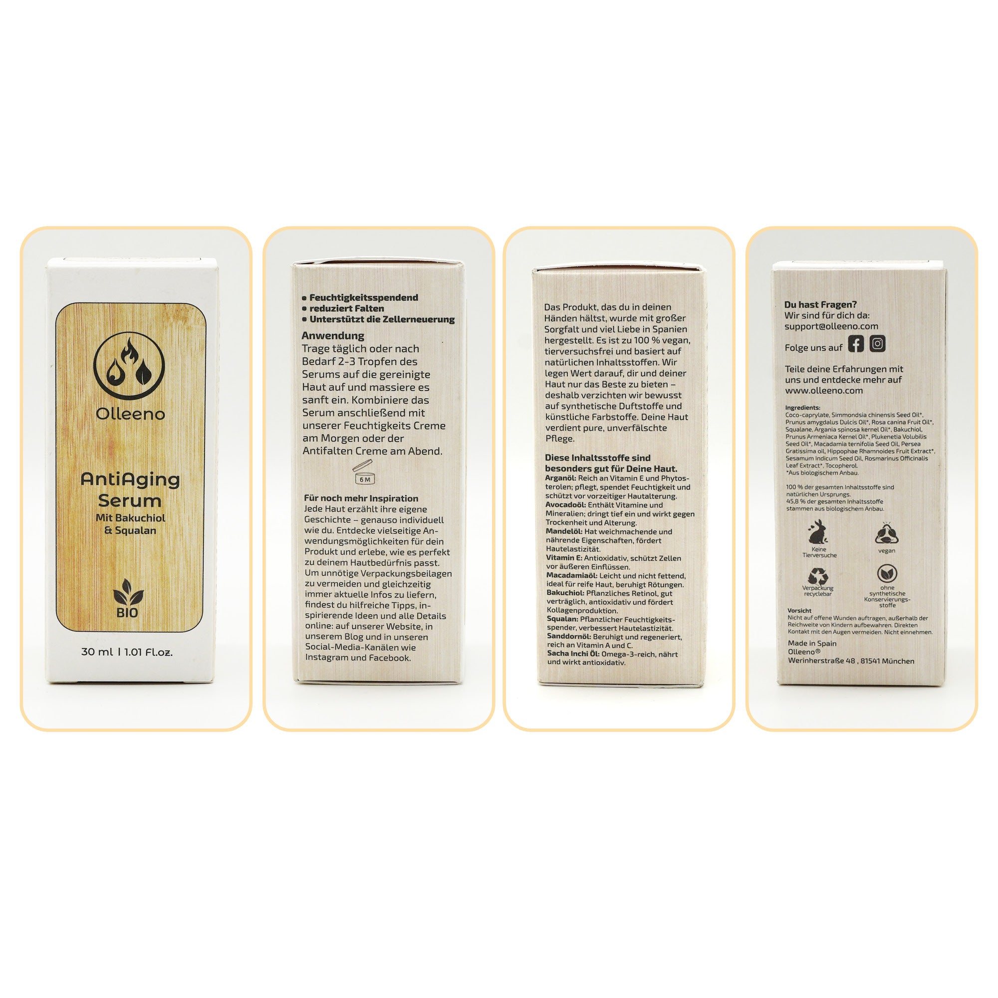 Bio Anti-Aging Serum 30ml mit Squalan & Bakuchiol – vegan & pflanzenbasiert