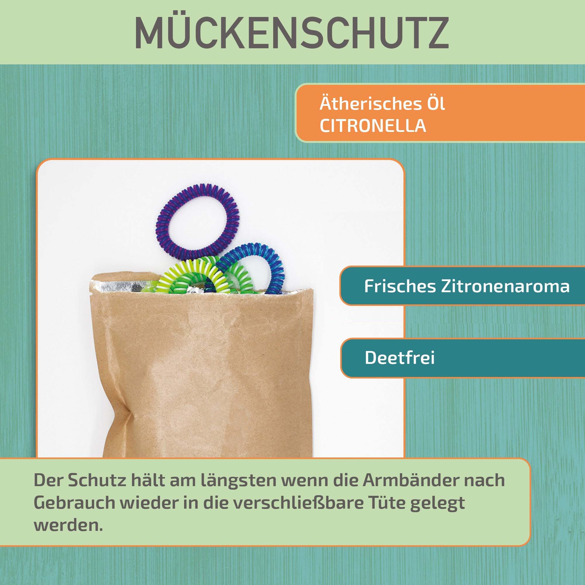 Mückenschutz SET: 24 Armbänder + RefillSpray + 60 Aufkleber