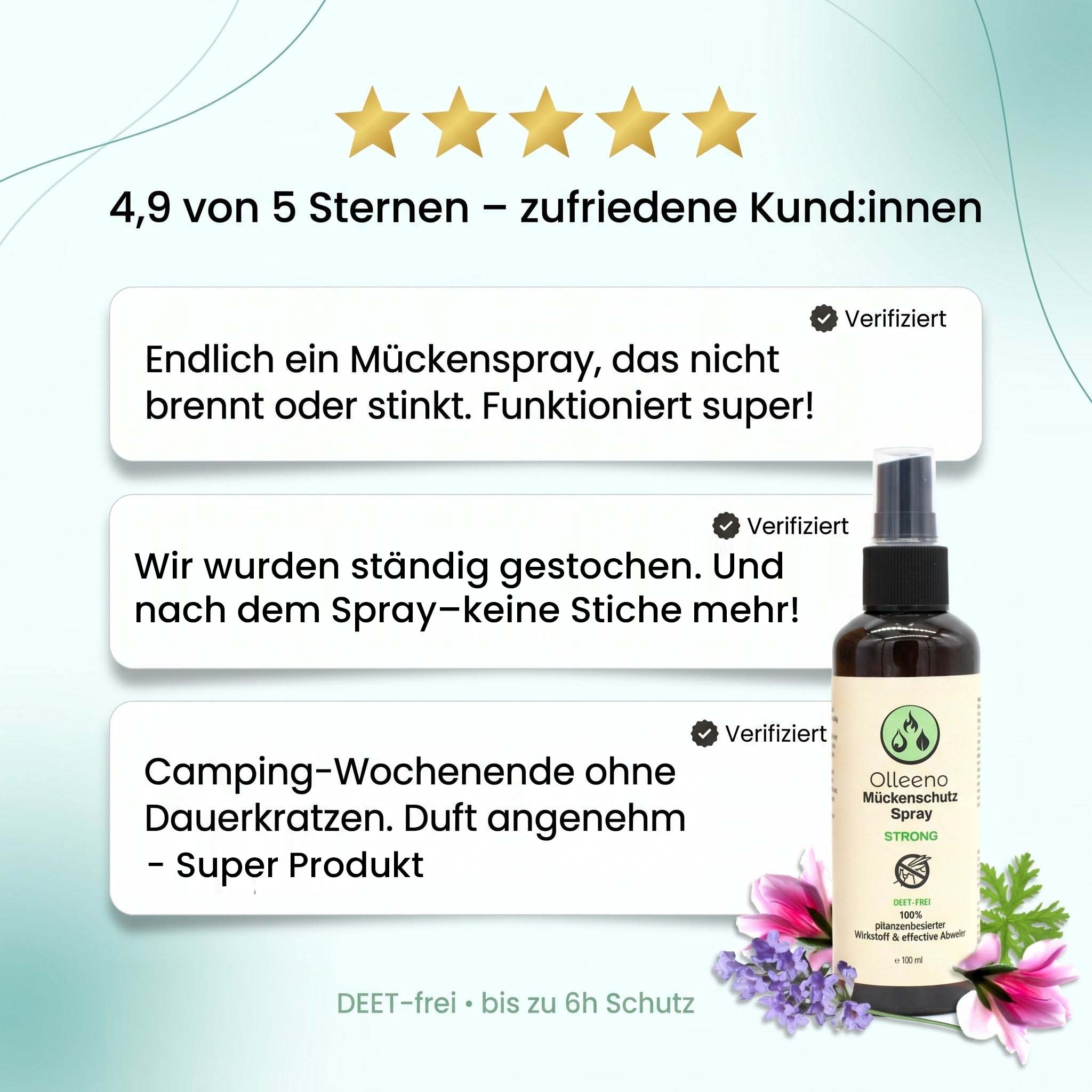 OLLEENO Mückenspray STRONG – DEET-frei – 100 ml