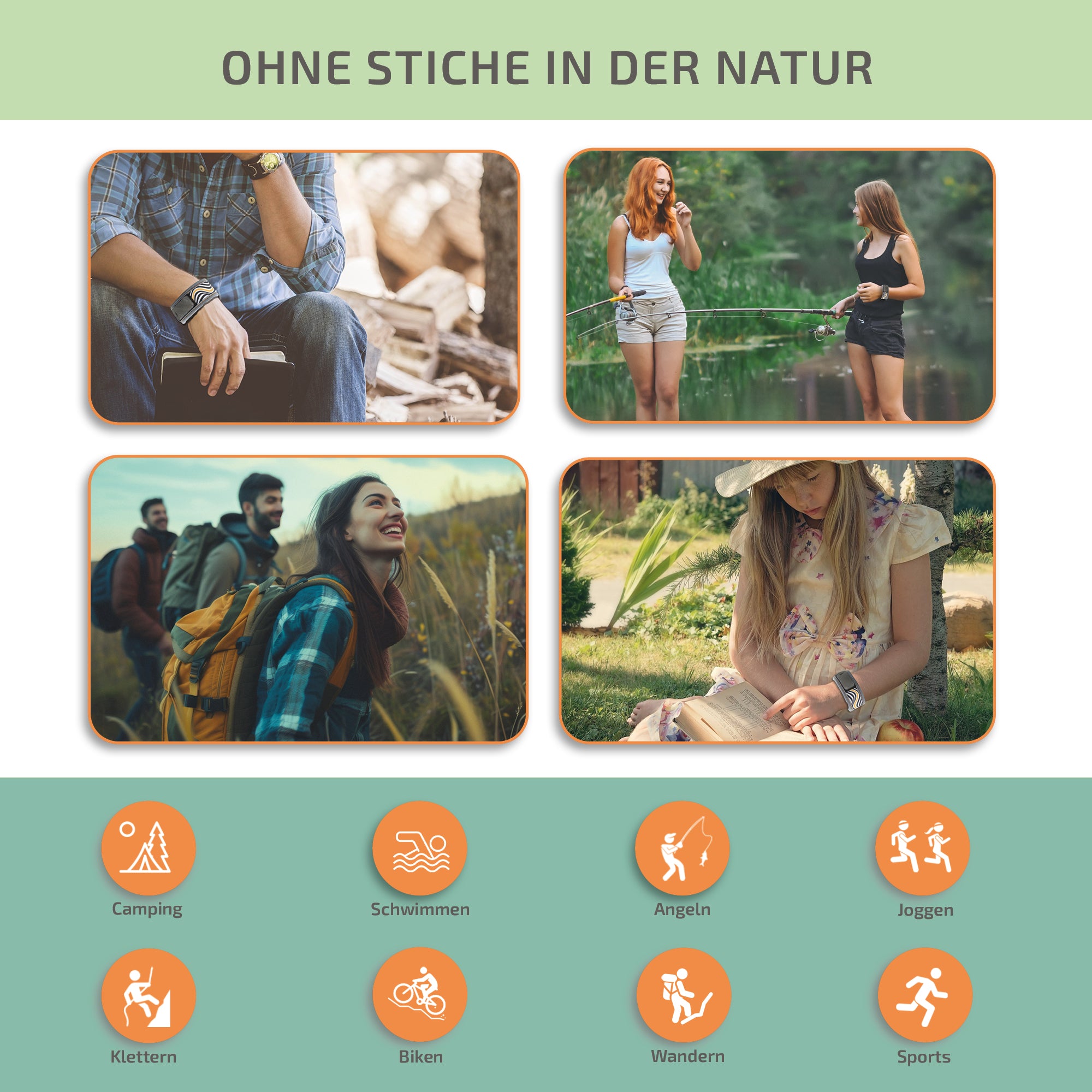 Mückenschutz Armband aus Neoprene DEET-frei, wiederverwendbar & wasserfest