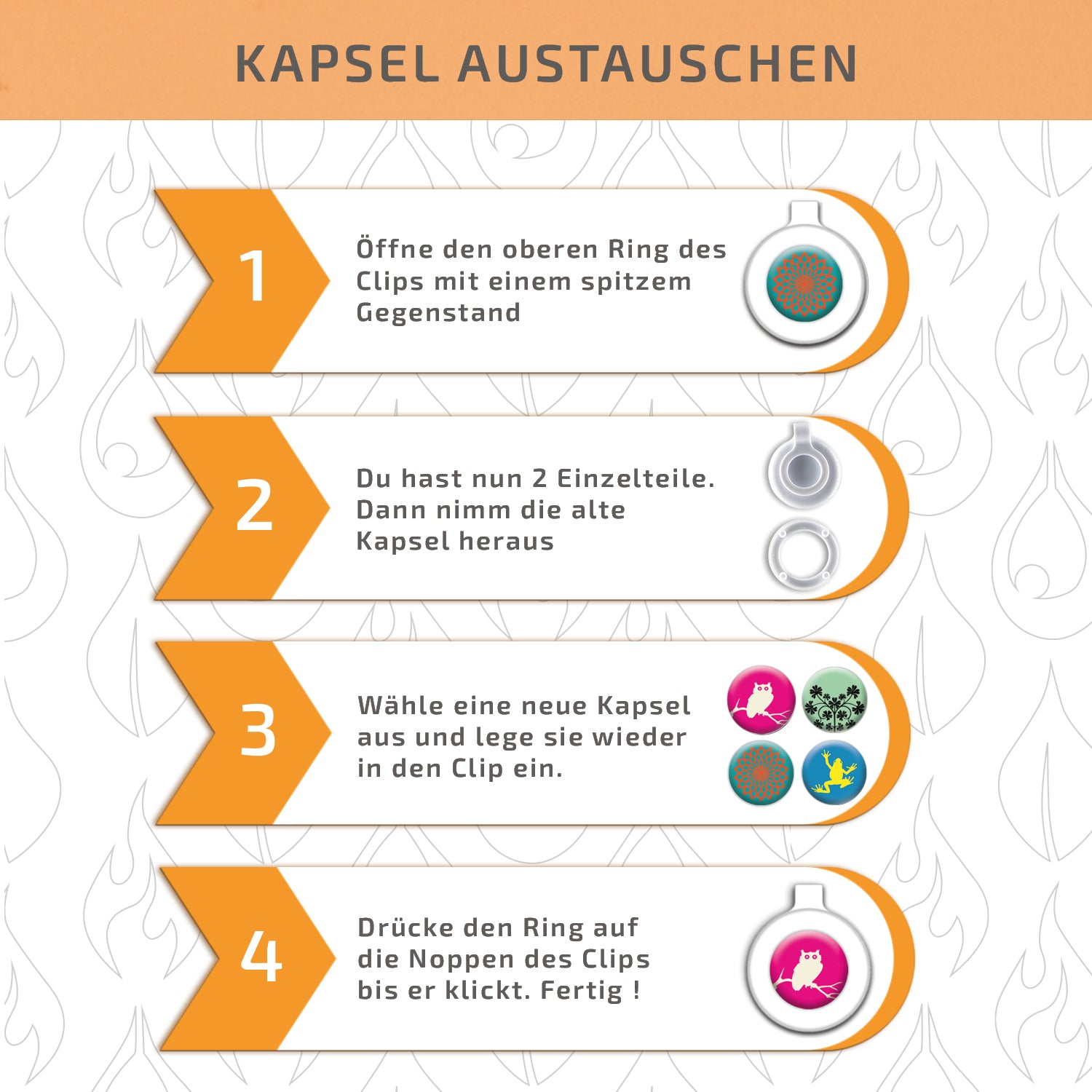 Mückenschutz SET: 4 Clips + 4 Ersatzkapseln (aus recyceltem Plastik) 🌱
