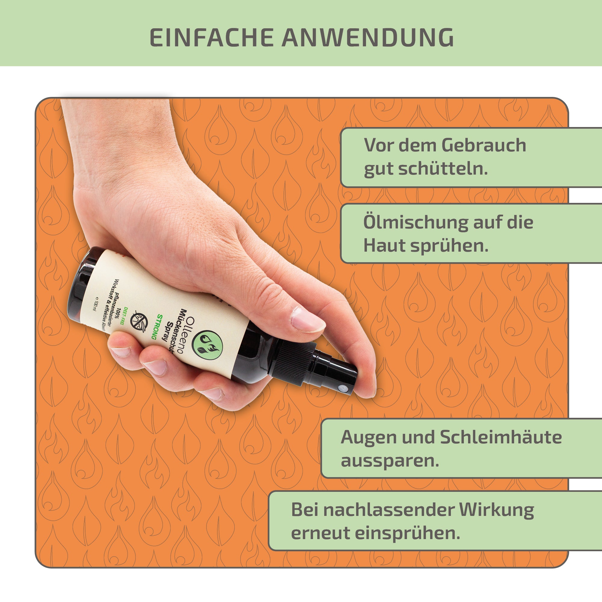 Mückenspray STRONG - Pflanzliche Inhaltsstoffe & ätherische Öle - Langanhaltender Schutz - 100ml