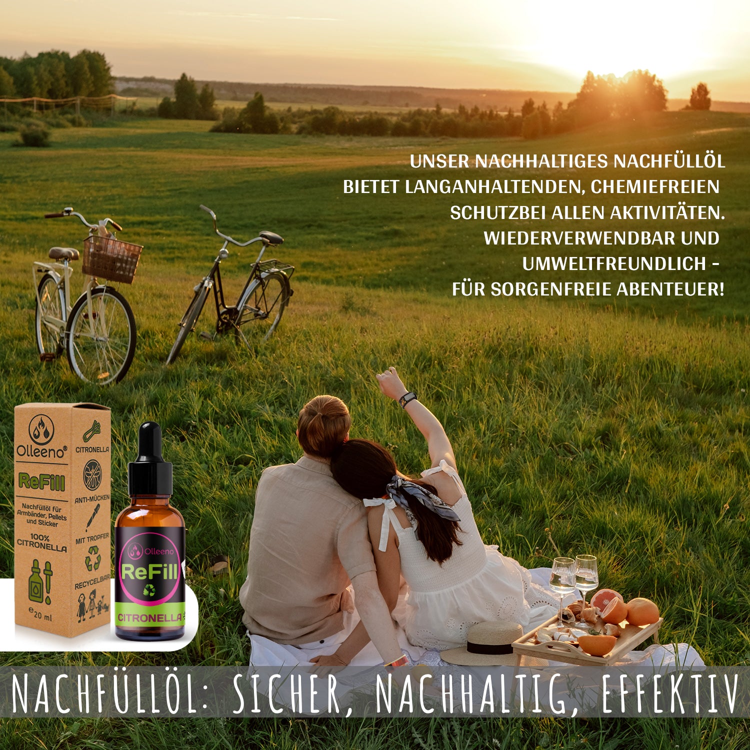 Nachfüllöl Citronella 20ml – Auf pflanzlicher Basis - OLLEENO