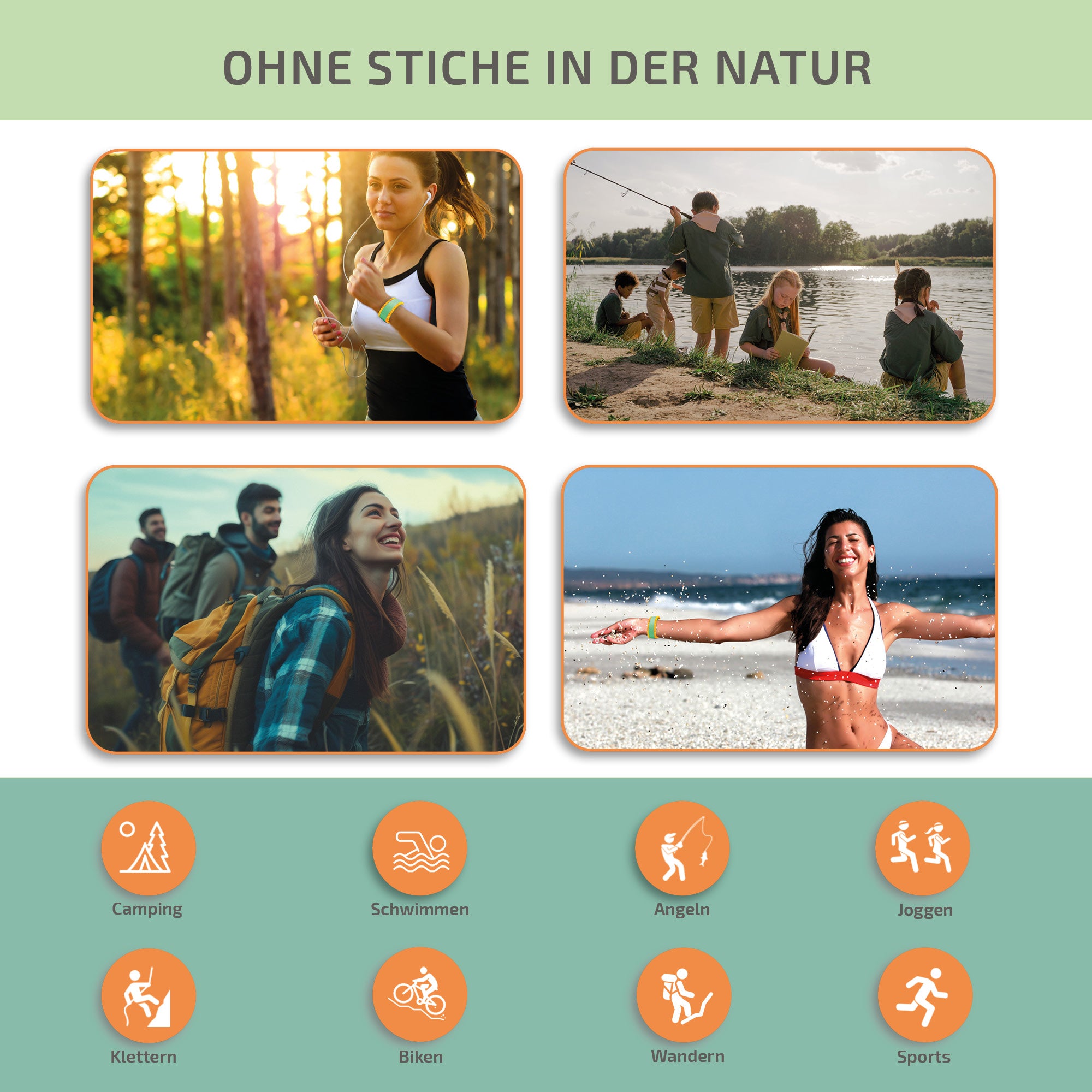 Mückenschutz Armband aus Neoprene + 2 Pellets (fürs Netzfach)🌱