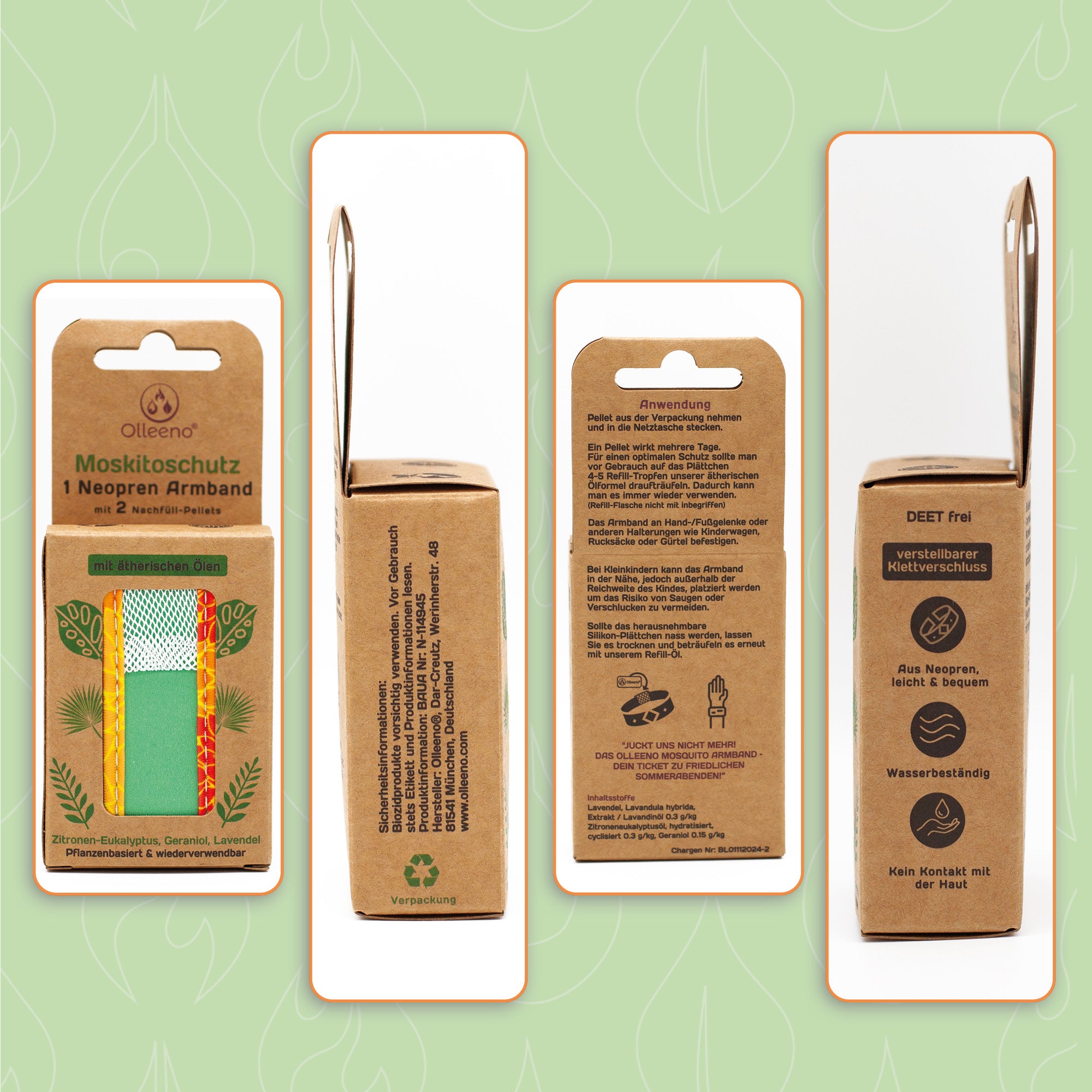 Mückenschutz Armband aus Neoprene + 2 Pellets (fürs Netzfach)🌱