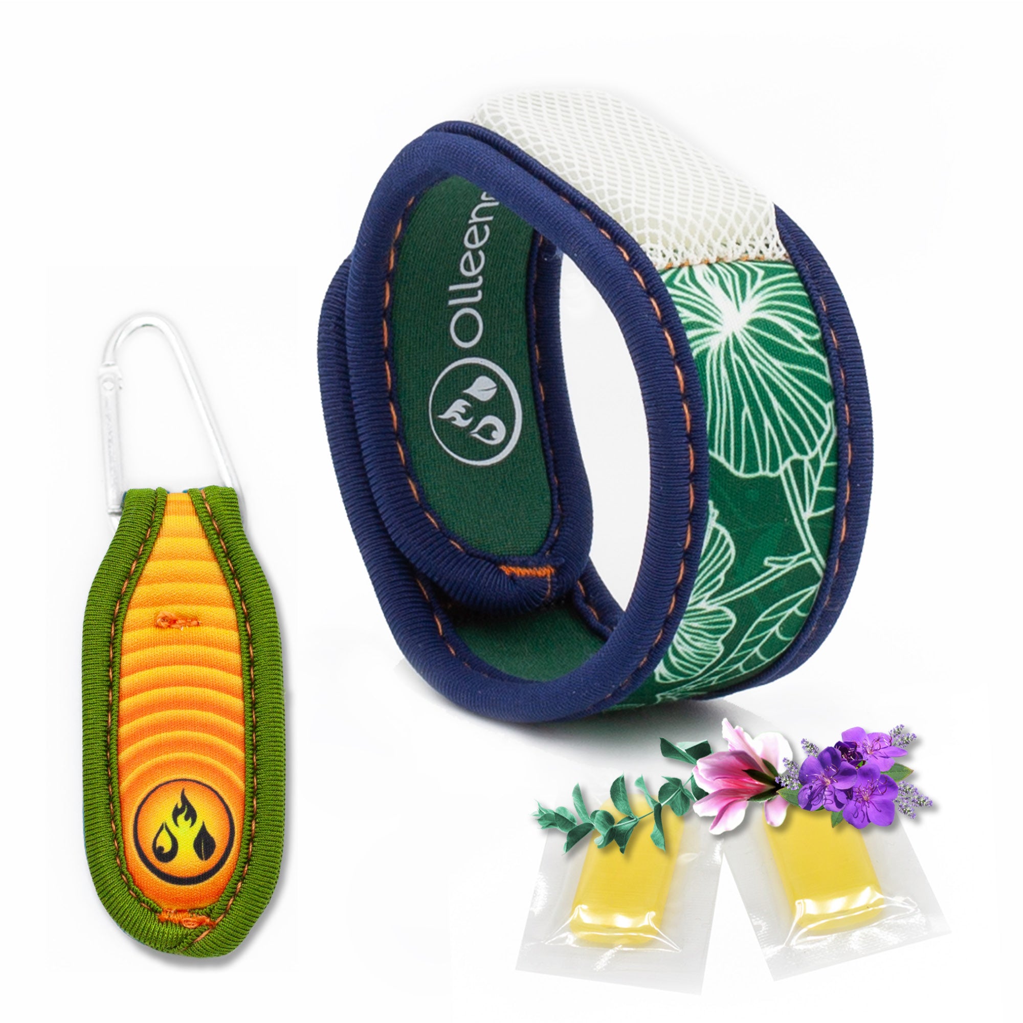 Mückenschutz SET: Armband + Anhänger aus Neoprene  🌱
