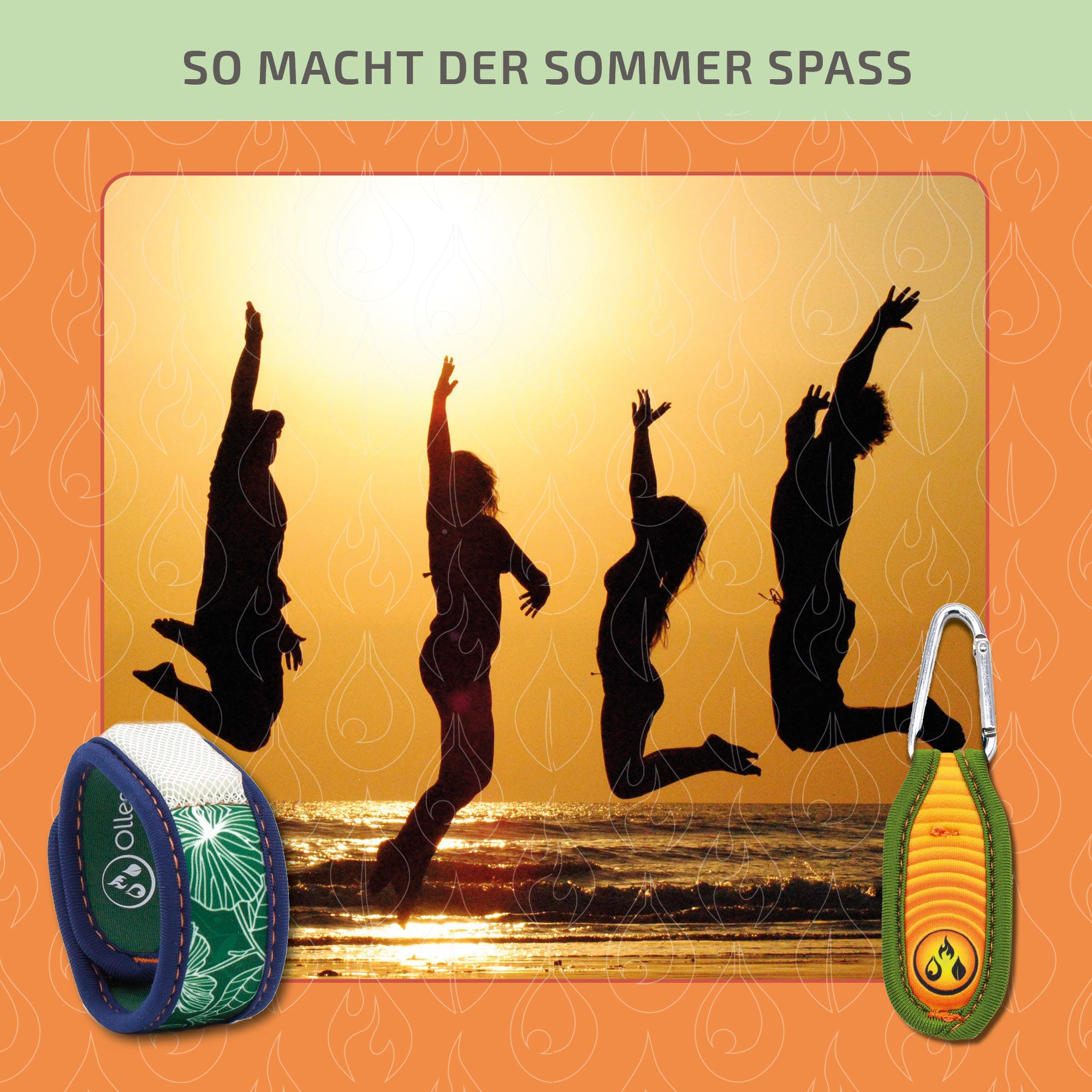 Mückenschutz SET: Armband + Anhänger aus Neoprene 🌱