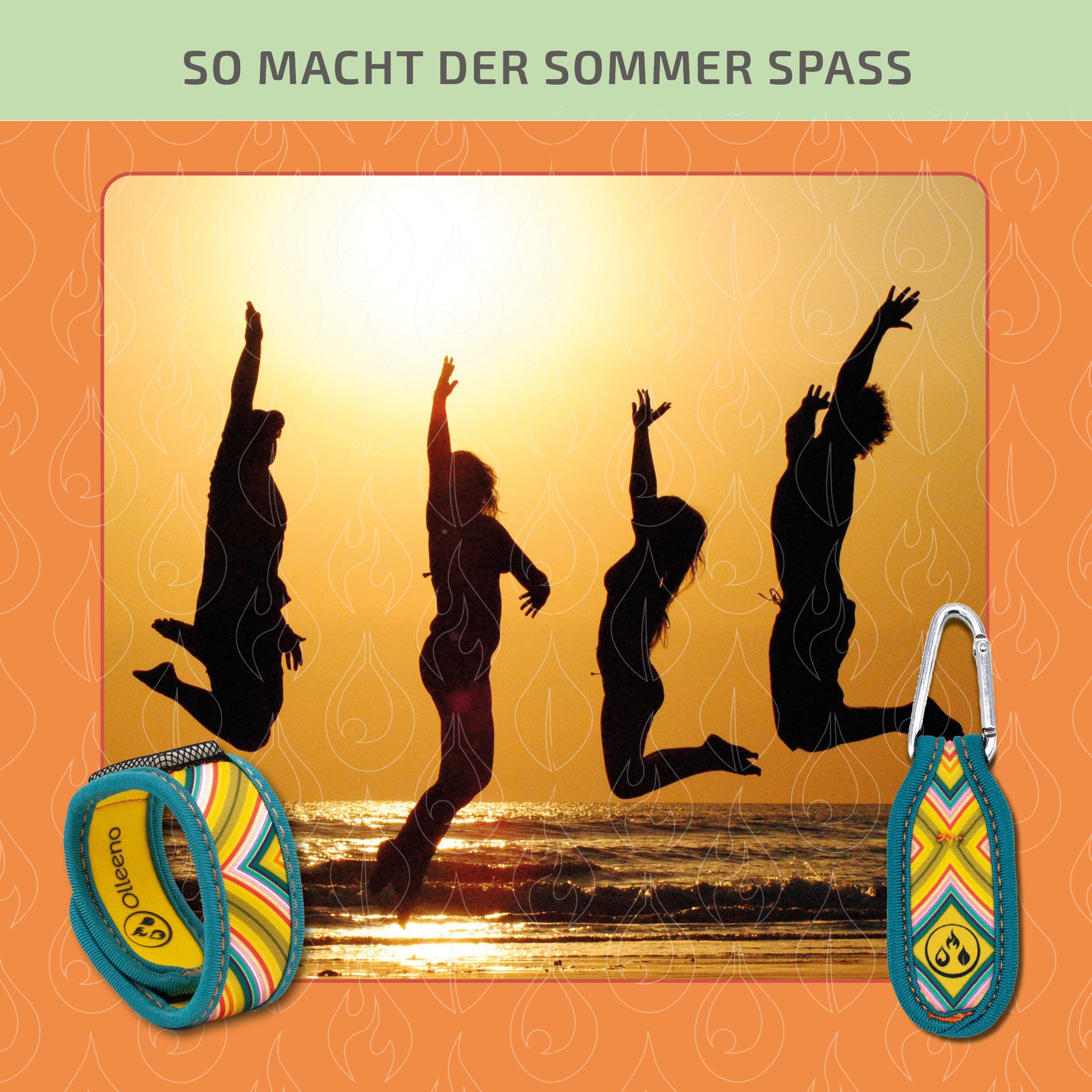 Mückenschutz SET: Armband + Anhänger aus Neoprene 🌱