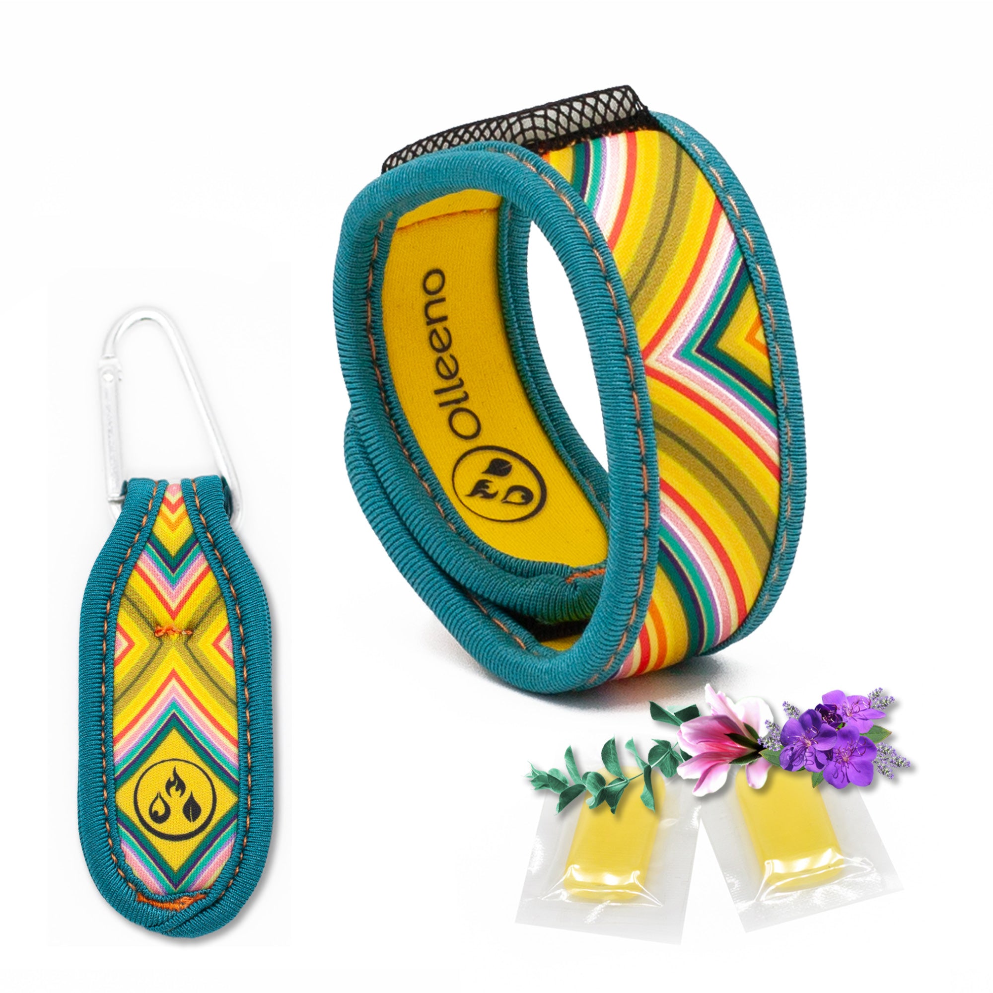 Mückenschutz SET: Armband + Anhänger aus Neoprene  🌱