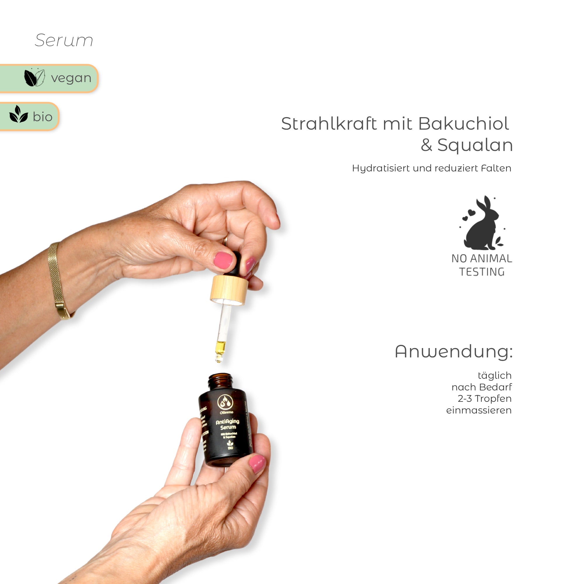 Bio Anti-Aging Serum 30ml mit Squalan & Bakuchiol – vegan & pflanzenbasiert