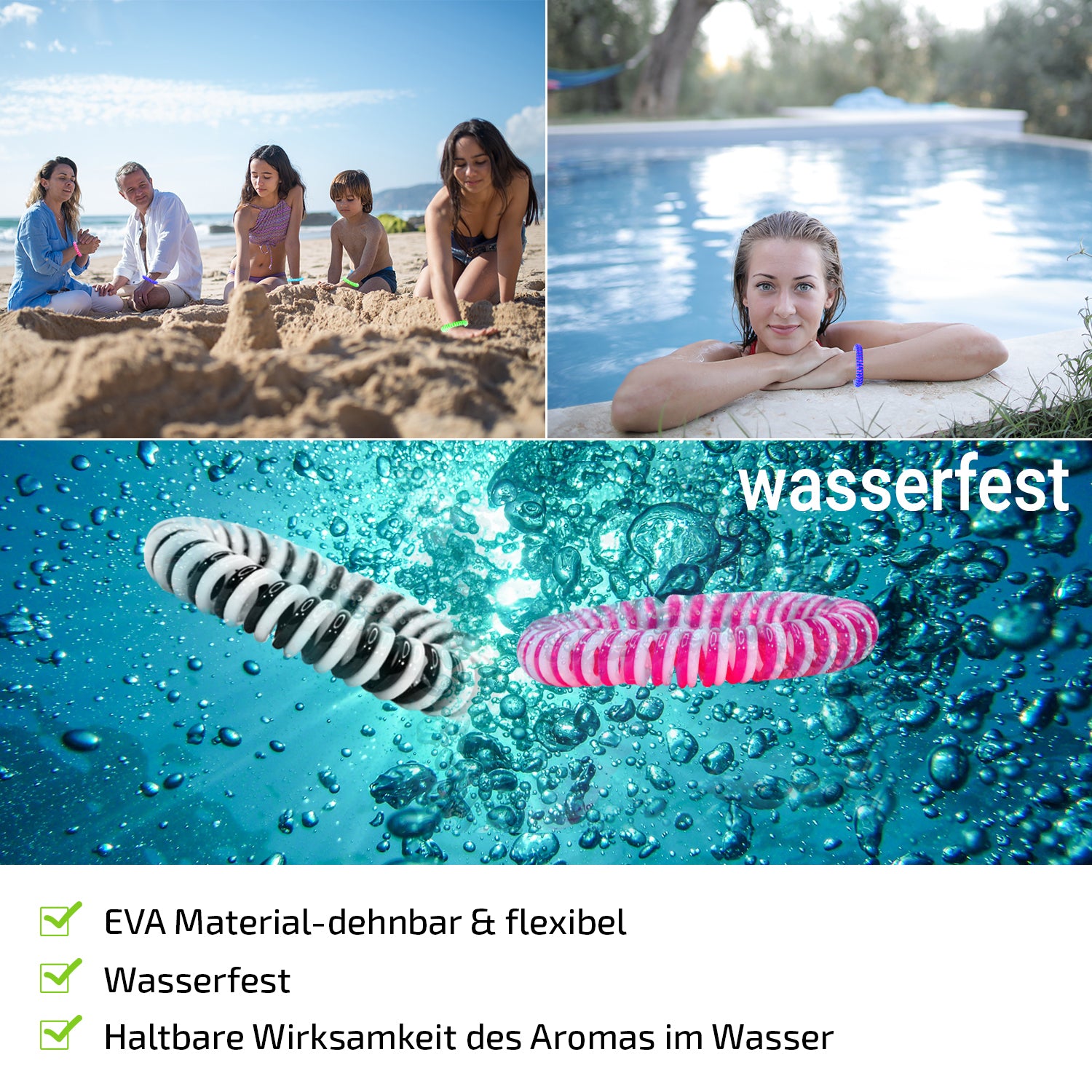 Spiral-Mückenschutz Armband – hautverträglich, wasserdicht & lang anhaltender Schutz für die ganze Familie