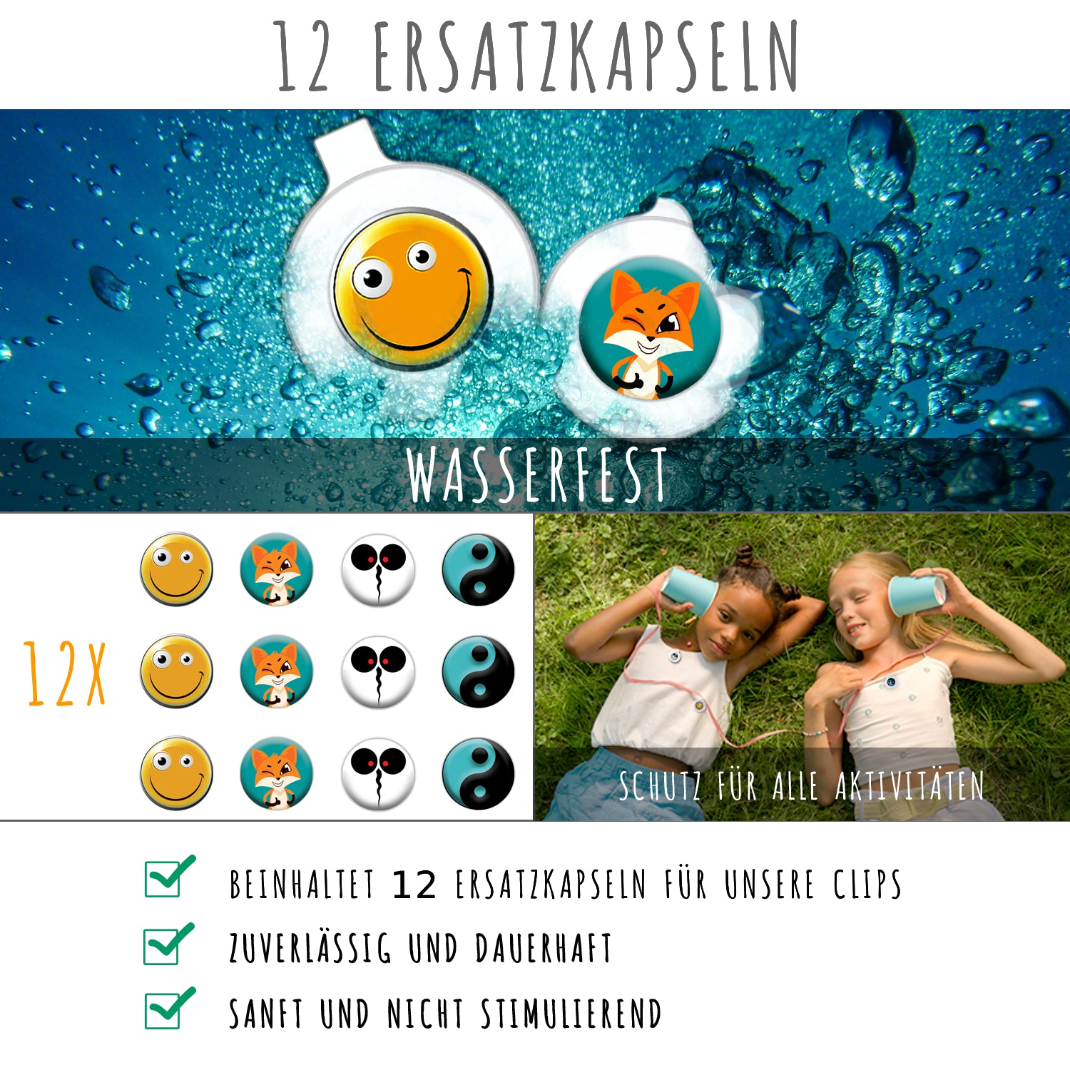 Anti-Mücken Nachfüllkapseln Clips (12 Stück) - OLLEENO