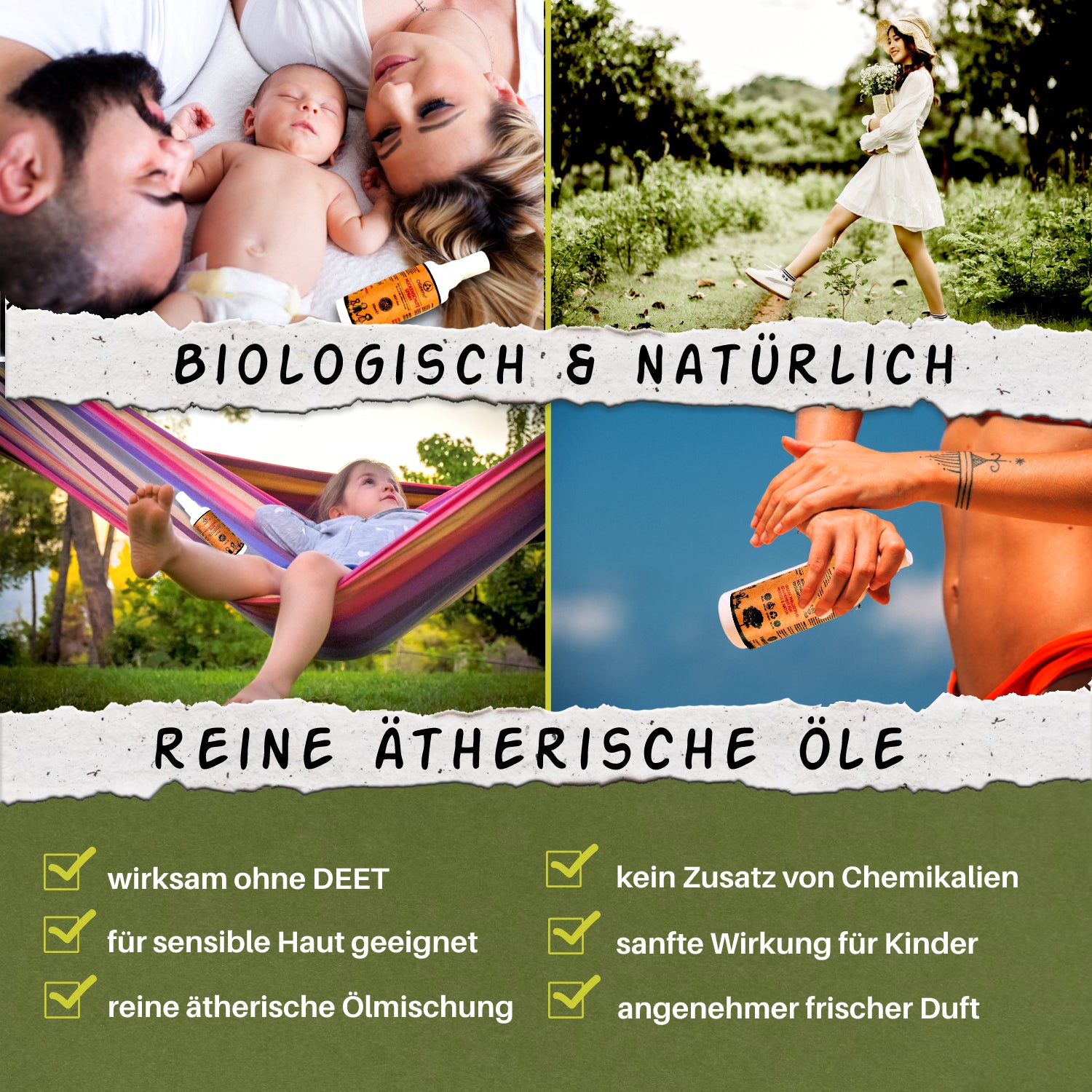 Mückenspray SENSITIVE – Pflanzenbasiert & DEET-frei - Effektiver Mückenschutz für Kinder & Erwachsene - 100 ml