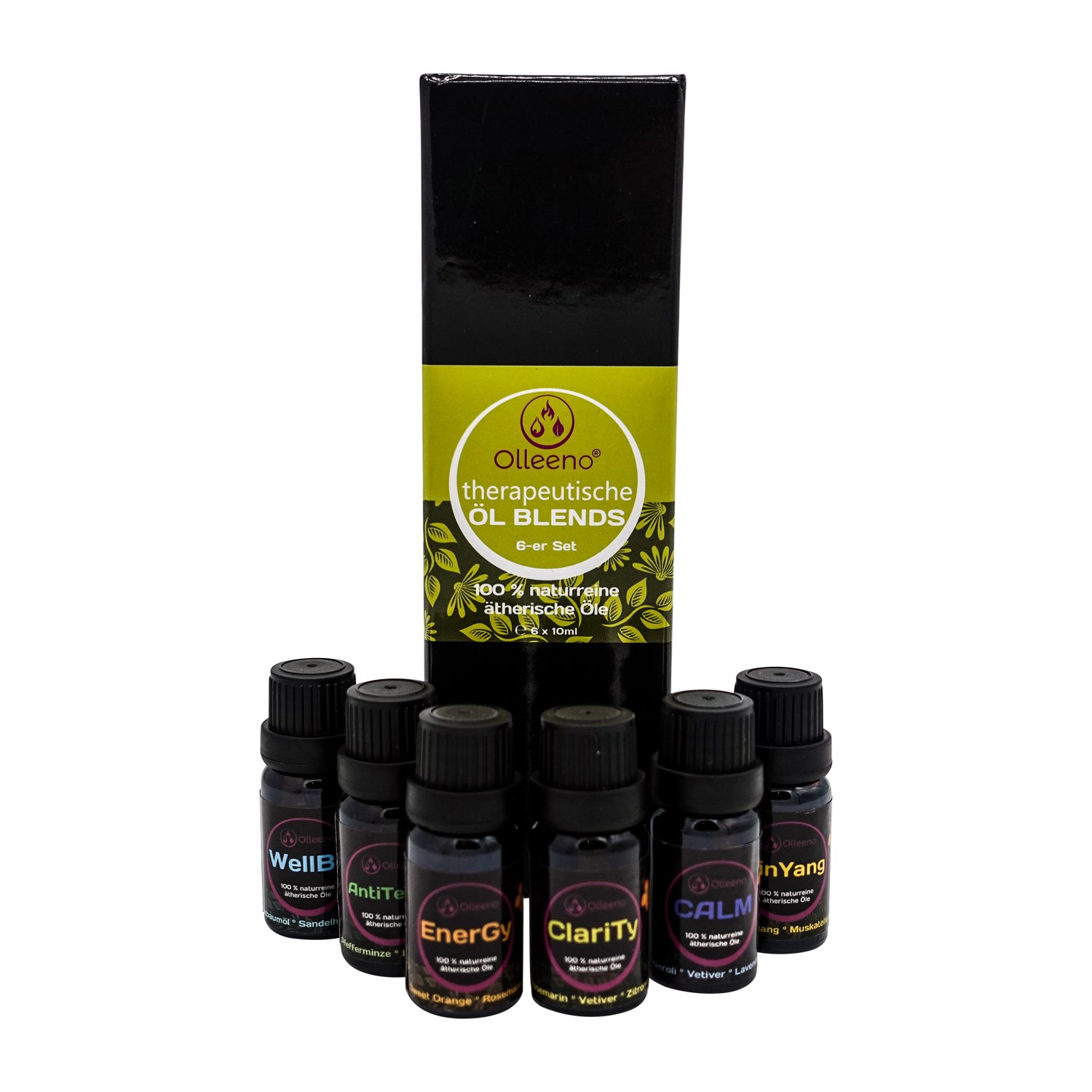 Ätherische Öle 100% naturrein, Geschenk Set 6 x 10ml - OLLEENO