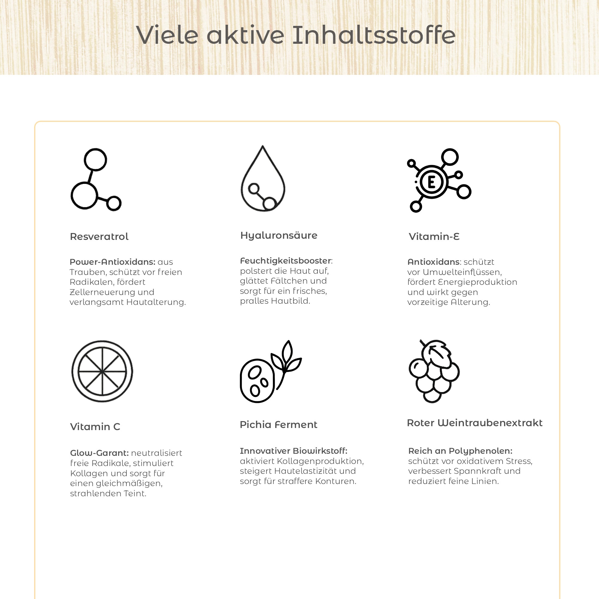 Bio Antifalten Creme 50ml mit Hyaluron & Resveratrol – vegan & straffend