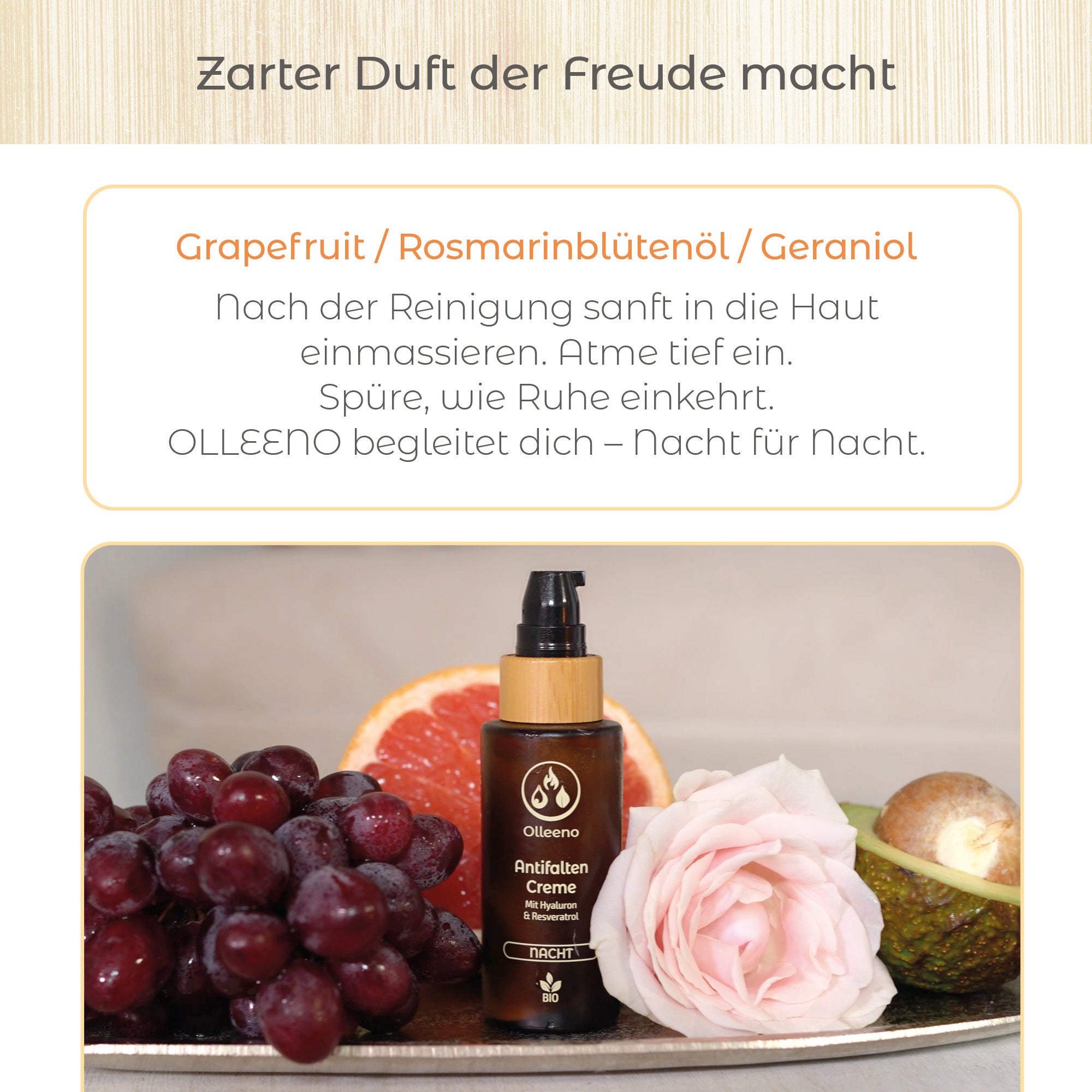 Bio Antifalten Creme 50ml mit Hyaluron & Resveratrol – vegan & straffend