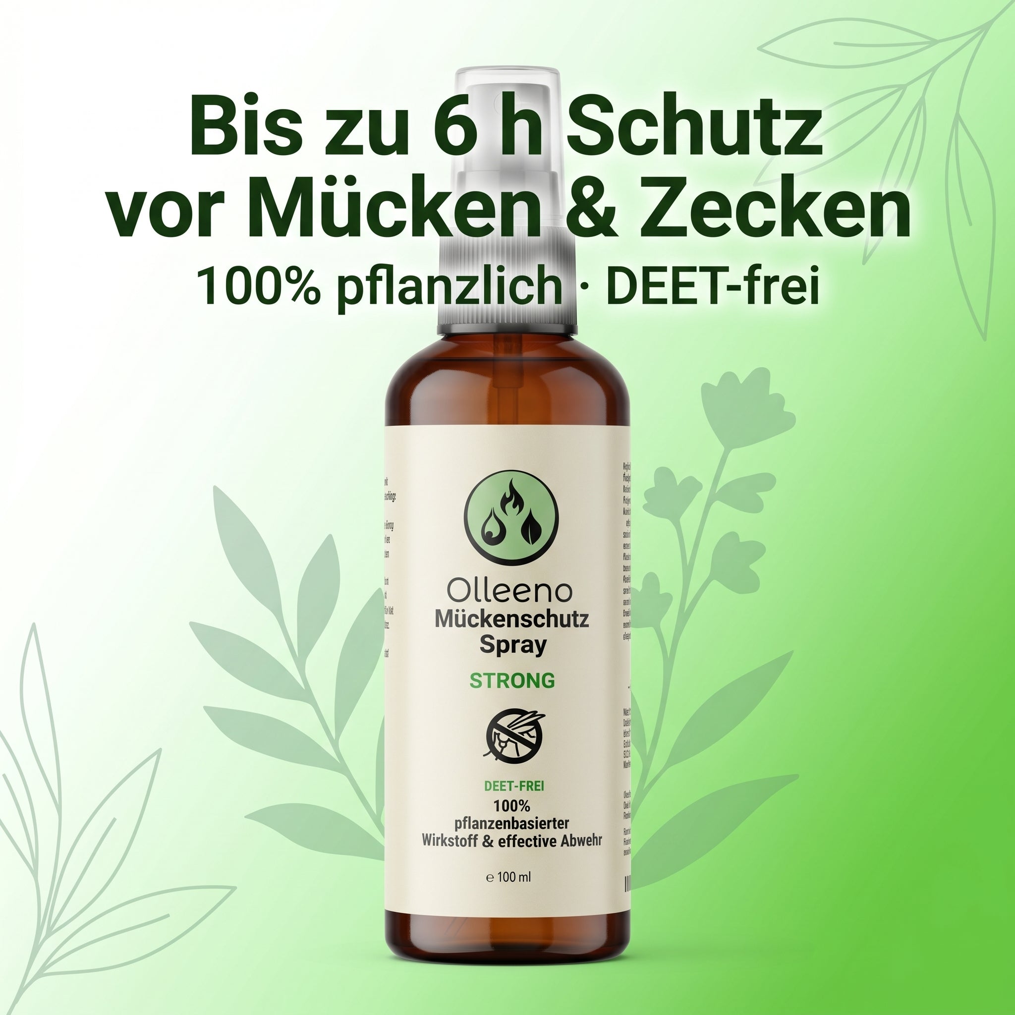 Mückenspray STRONG – 100% pflanzlich, bis zu 6h Schutz - 100ml