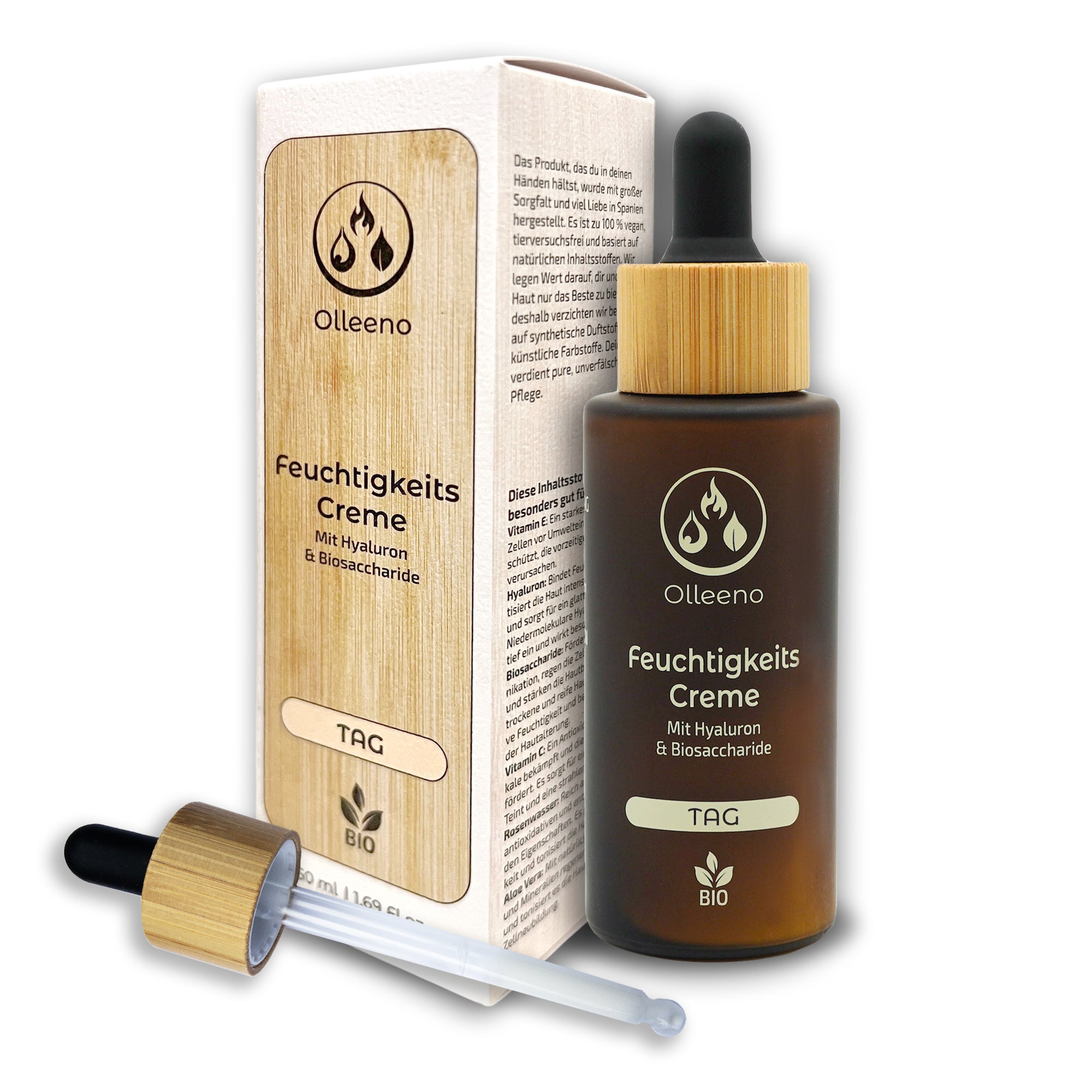 Bio Feuchtigkeitscreme 50ml mit Hyaluron & Vitamin C – vegan & hydratisierend