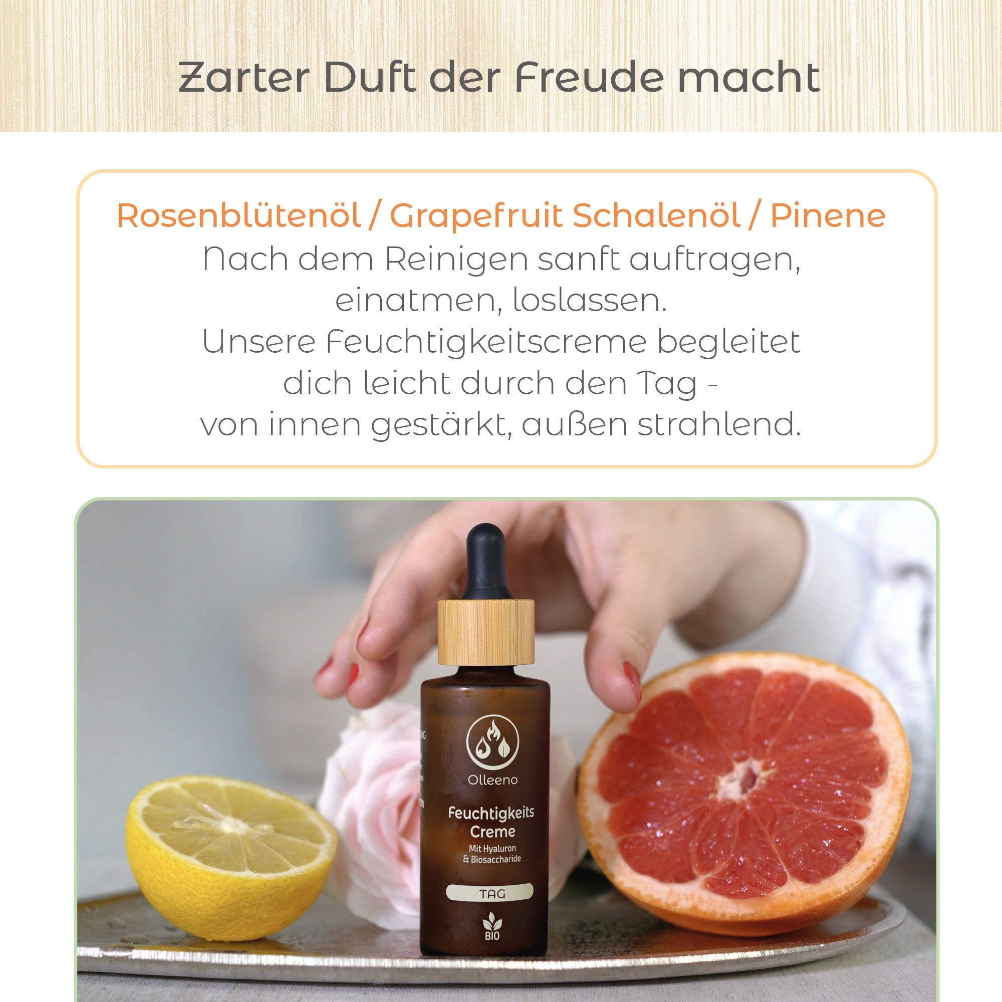 Bio Feuchtigkeitscreme 50ml mit Hyaluron & Vitamin C – vegan & hydratisierend