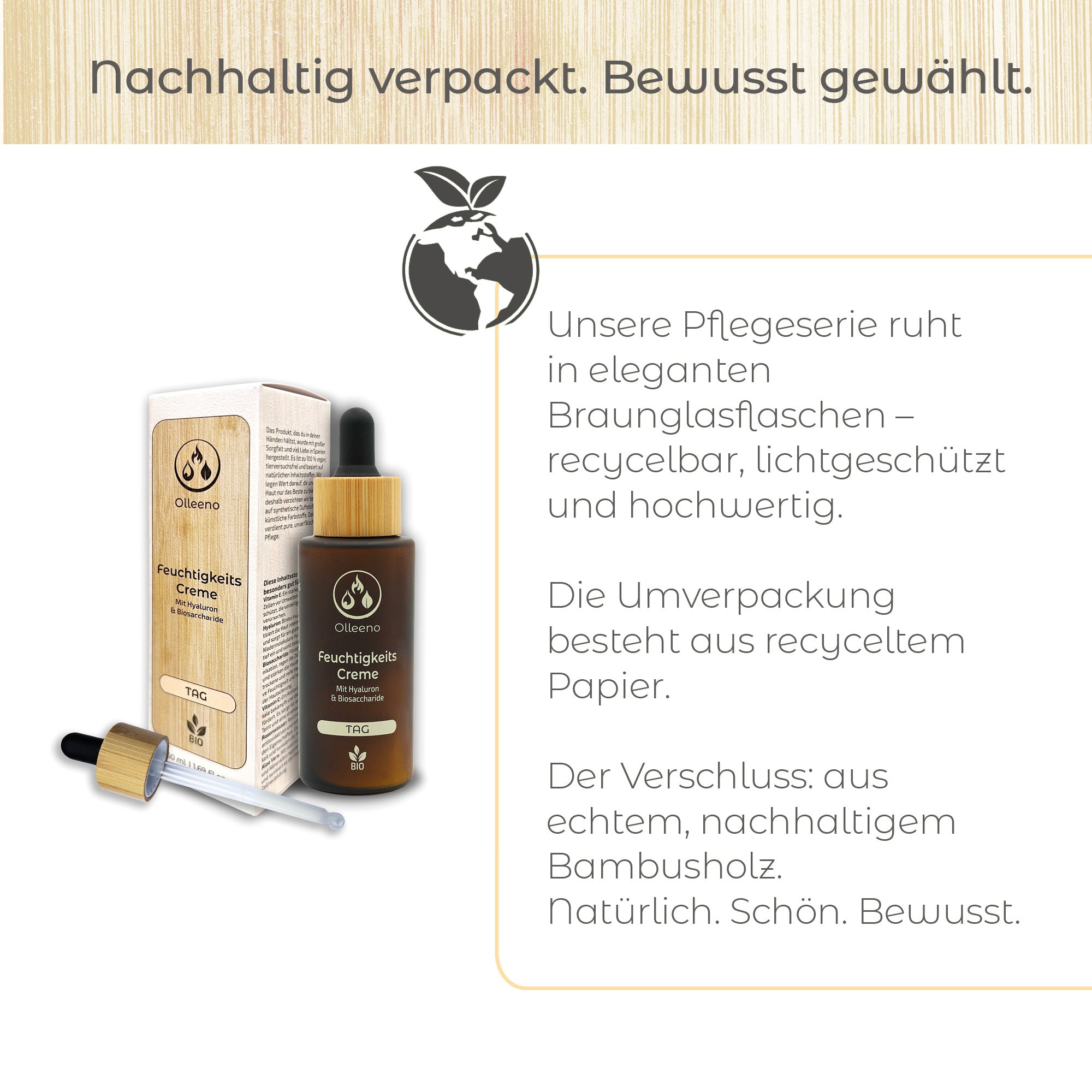 Bio Feuchtigkeitscreme 50ml mit Hyaluron & Vitamin C – vegan & hydratisierend