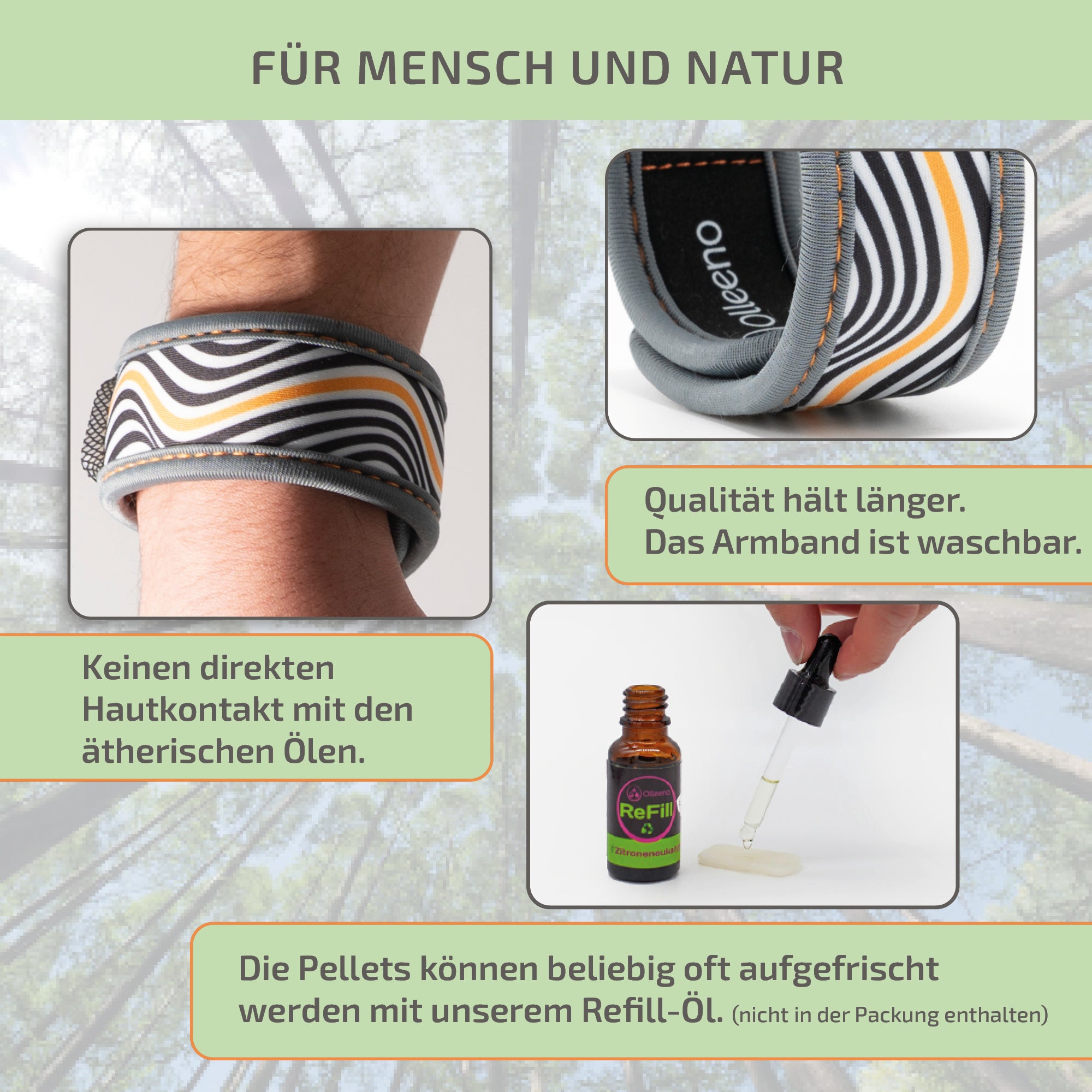 Mückenschutz Armband aus Neoprene DEET-frei, wiederverwendbar & wasserfest