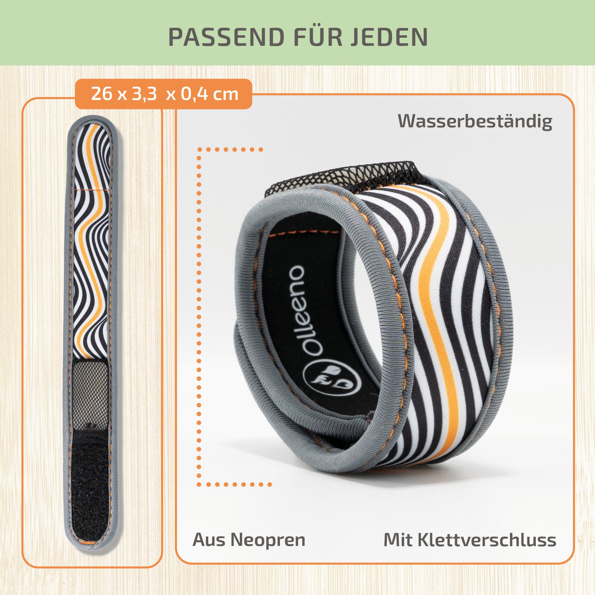 Mückenschutz Armband aus Neoprene DEET-frei, wiederverwendbar & wasserfest