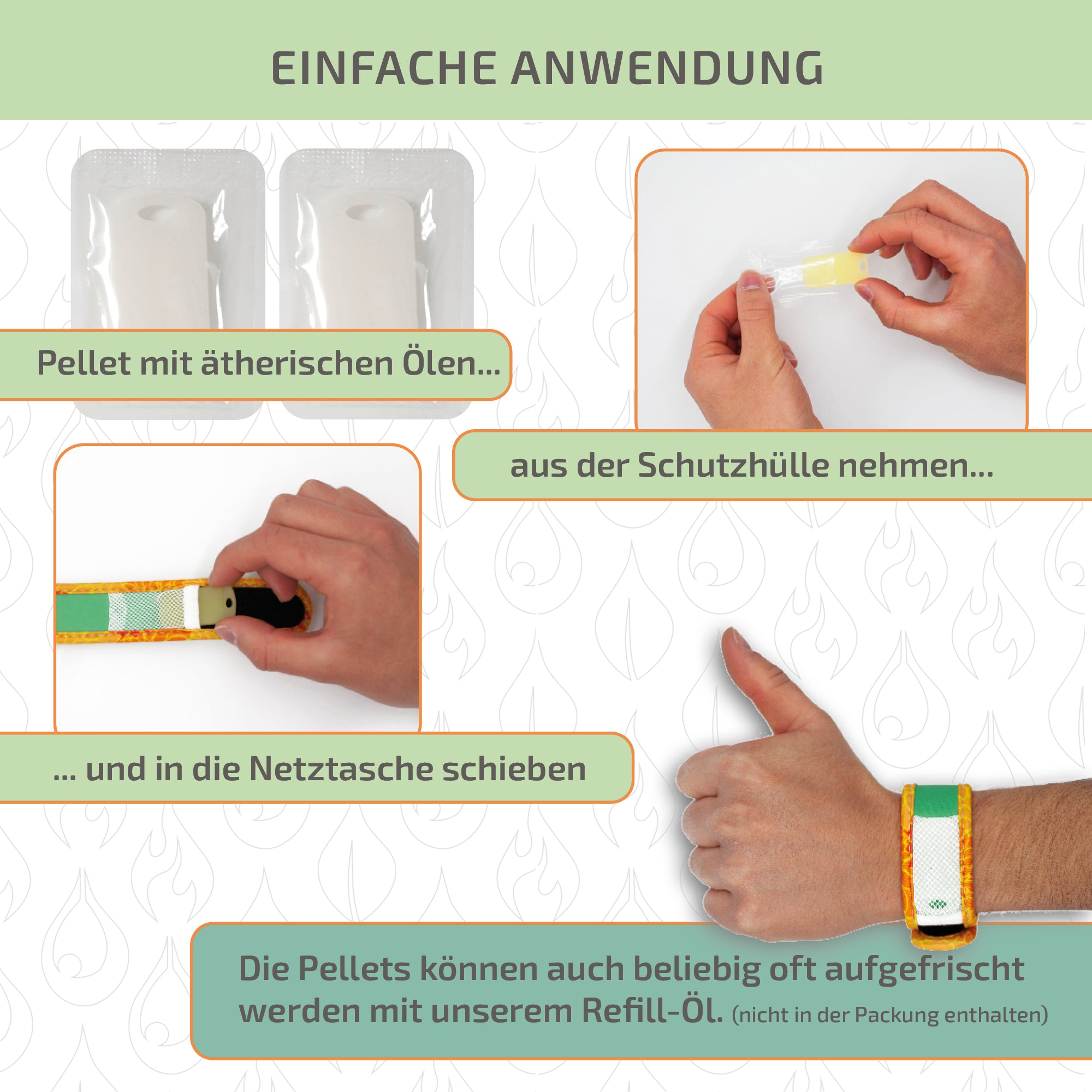 Ersatz-Pellets für Mückenarmband (5 Stück)