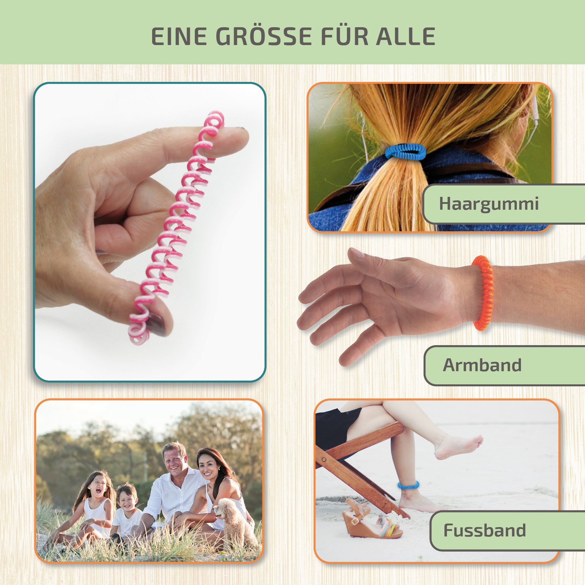 Mückenschutz SET: 24 Armbänder + RefillSpray + 60 Aufkleber 🌱