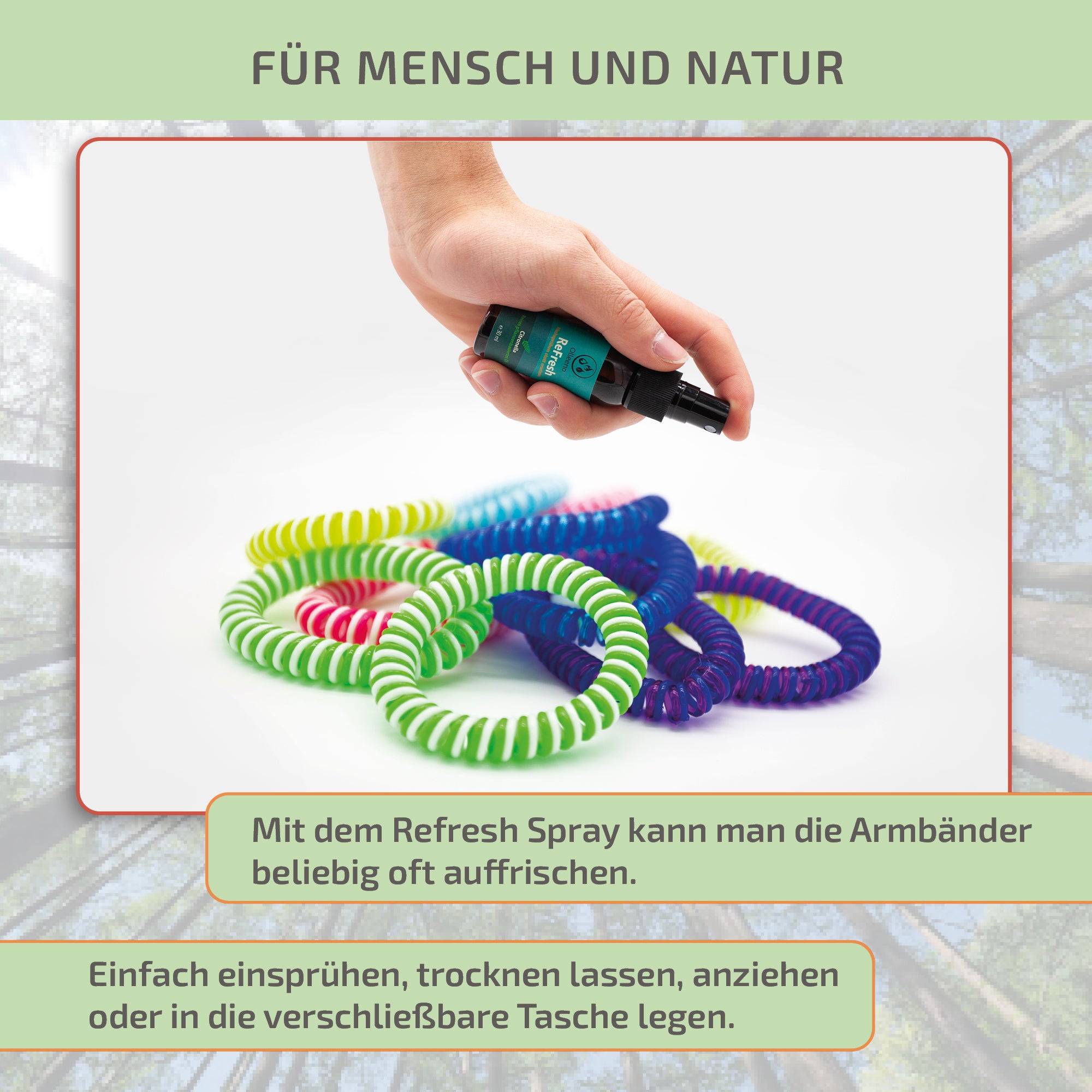 Mückenschutz SET: 24 Armbänder + RefillSpray + 60 Aufkleber 🌱