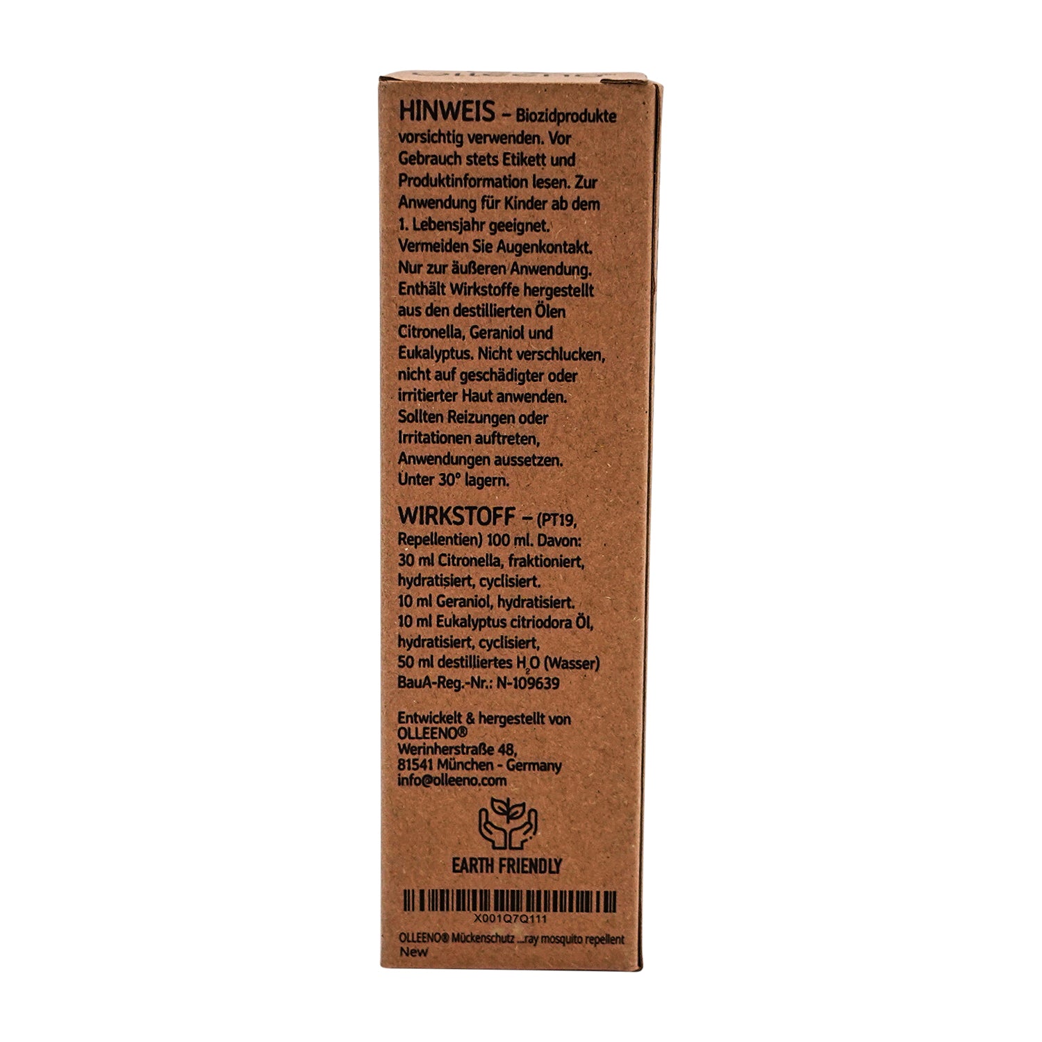 Mückenspray SENSITIVE – 100 ml, rein pflanzlich - OLLEENO