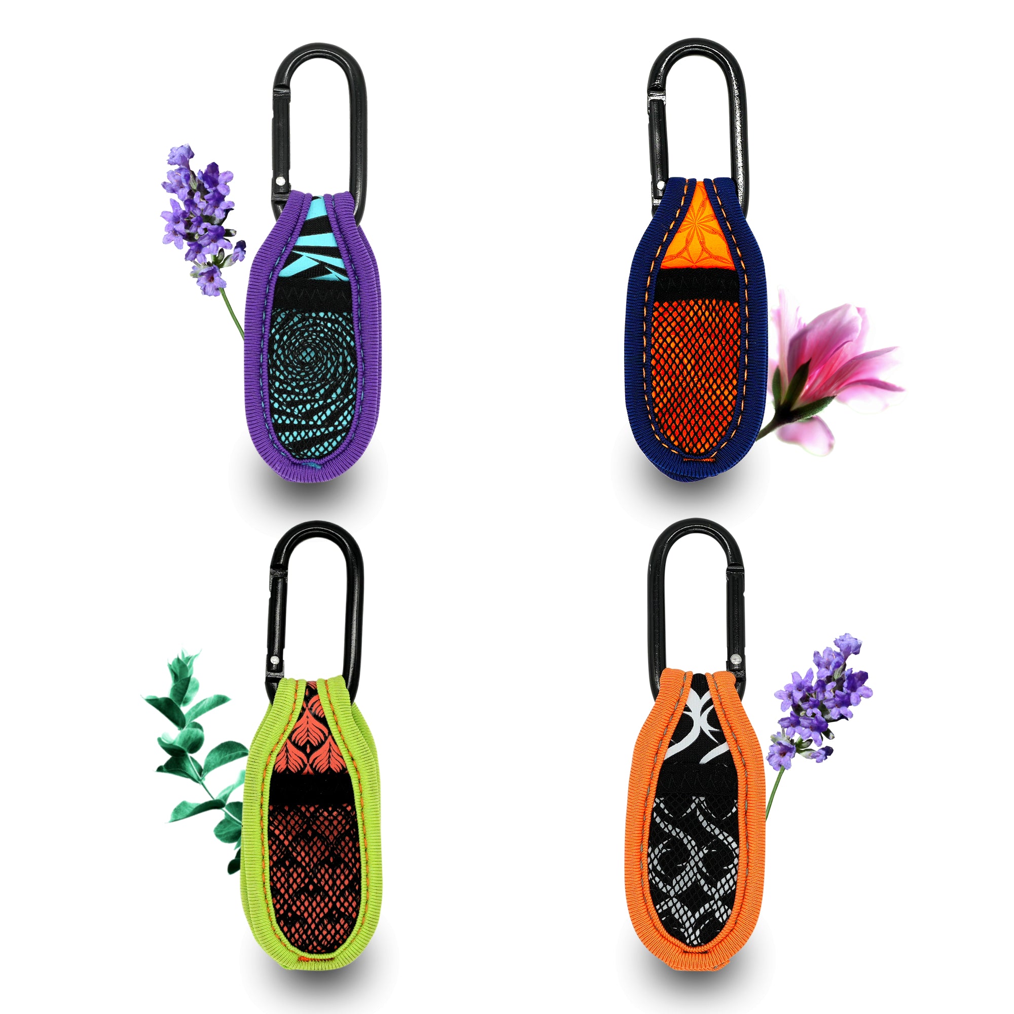 Mückenschutz SET: 4 Neoprene Anhänger + 4 Nachfüllpellets 🌱