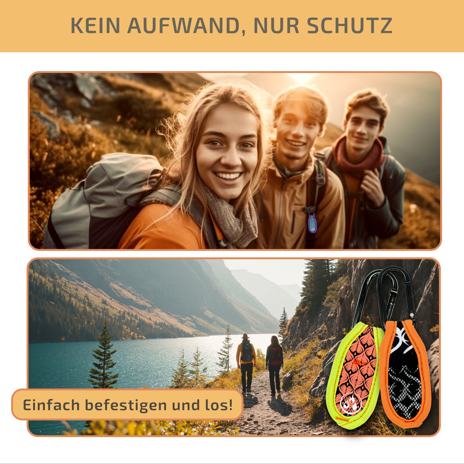Mückenschutz SET: 4 Neoprene Anhänger + 4 Nachfüllpellets 🌱