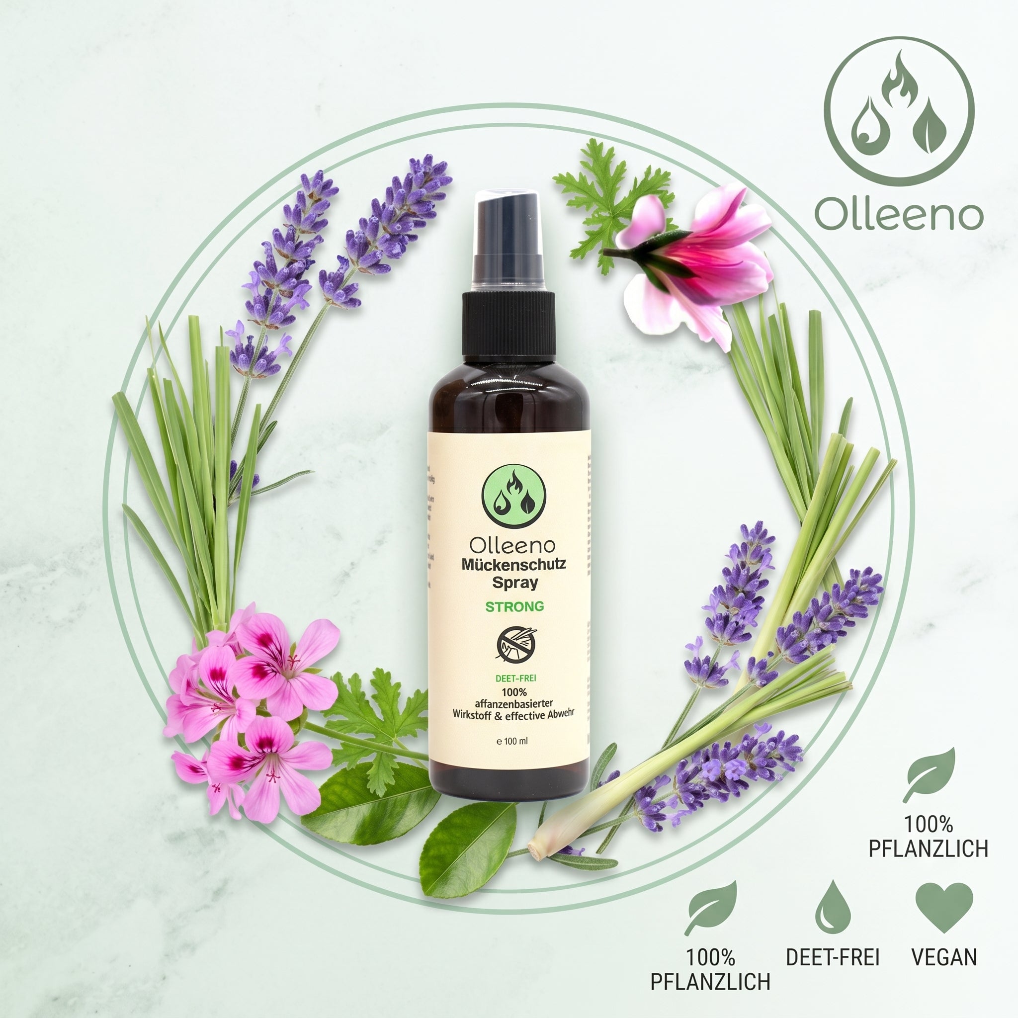 Mückenspray STRONG – 100% pflanzlich, bis zu 6h Schutz - 100ml